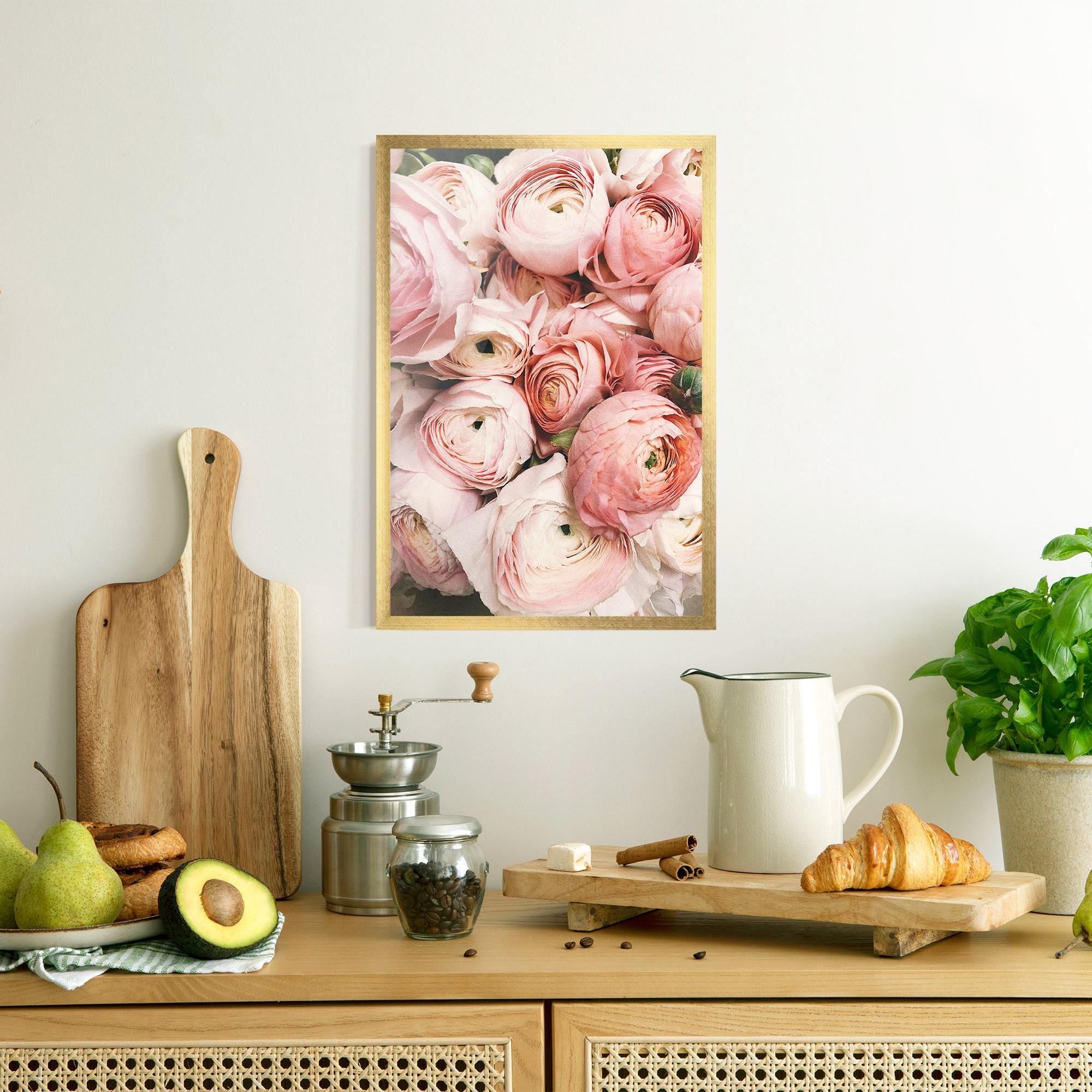 Gerahmte Poster Pink Rose Bouquet mockup 8
