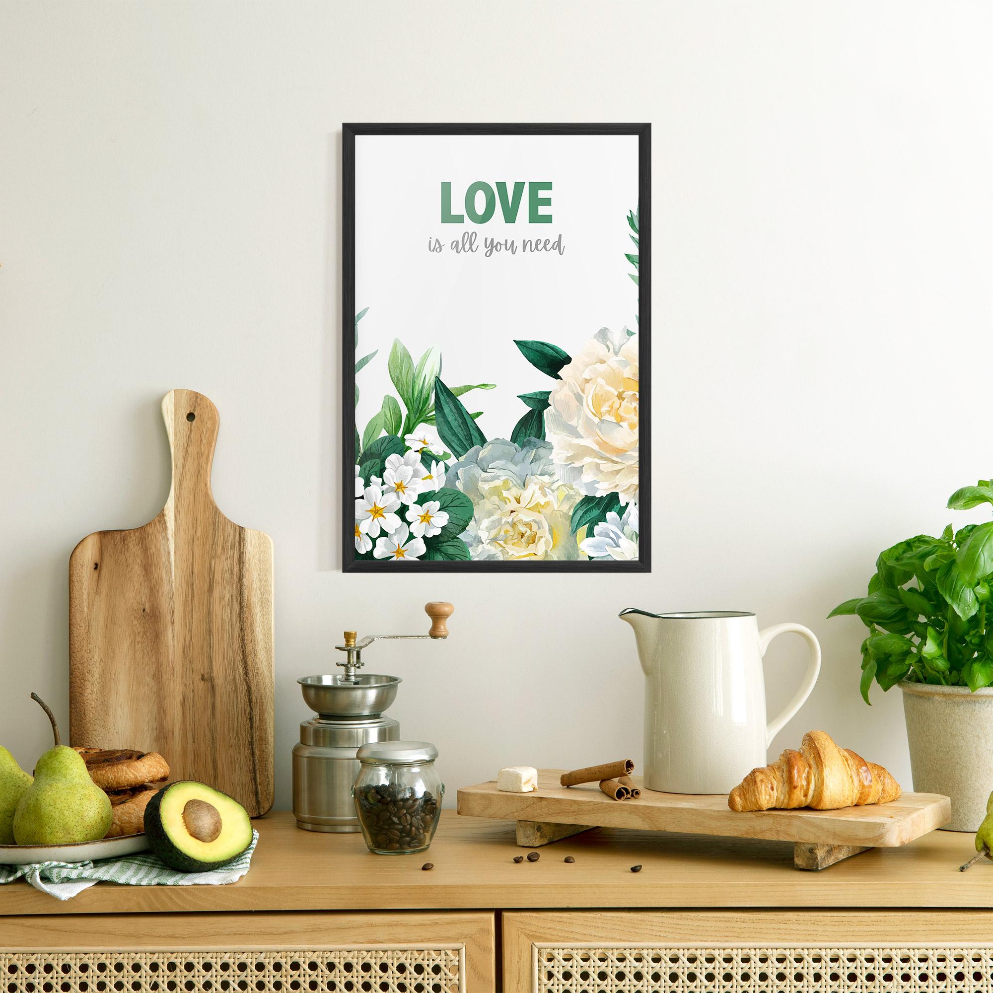 Gerahmte Poster Green Rose Love mockup 8