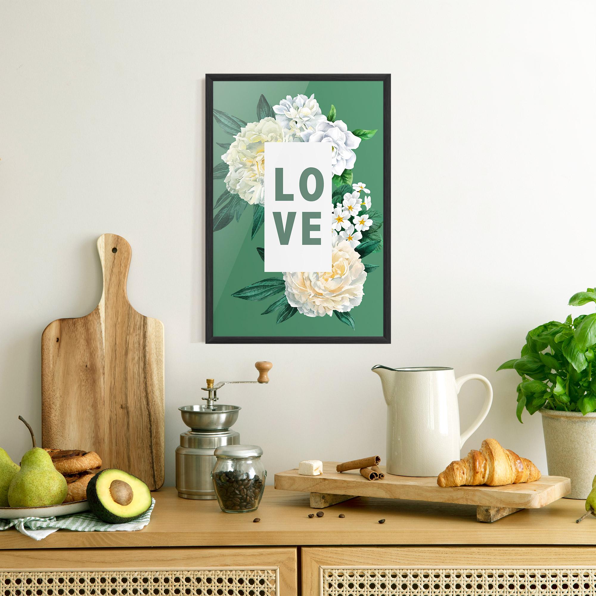 Gerahmte Poster Love Green Rose mockup 8