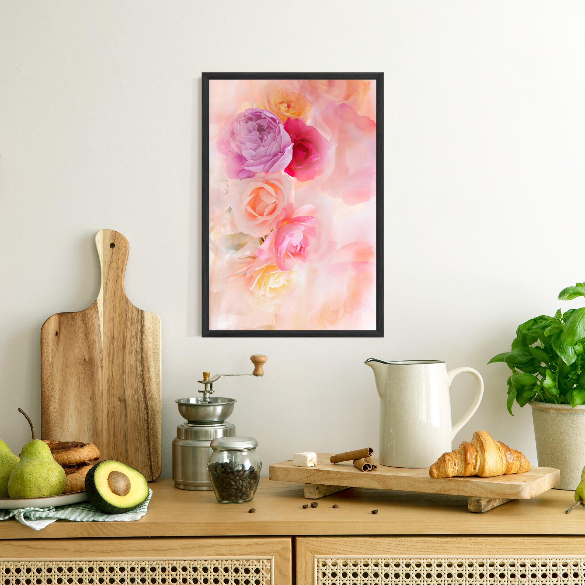 Gerahmte Poster Pastel Color Roses mockup 8