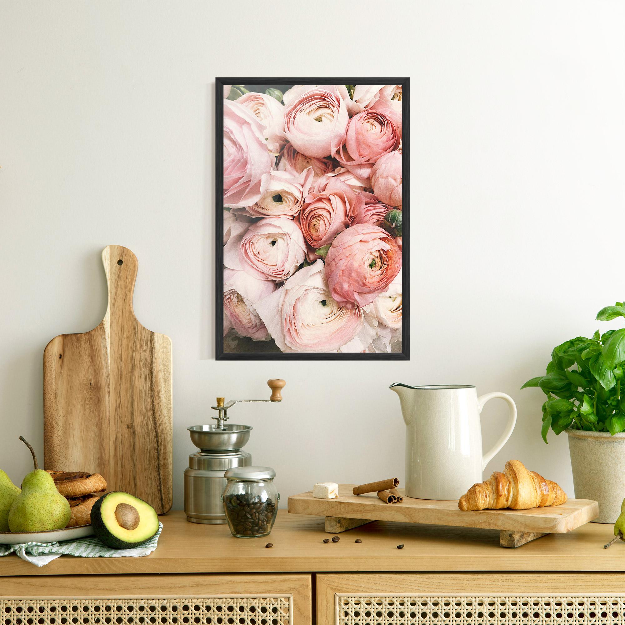 Gerahmte Poster Pink Rose Bouquet mockup 8