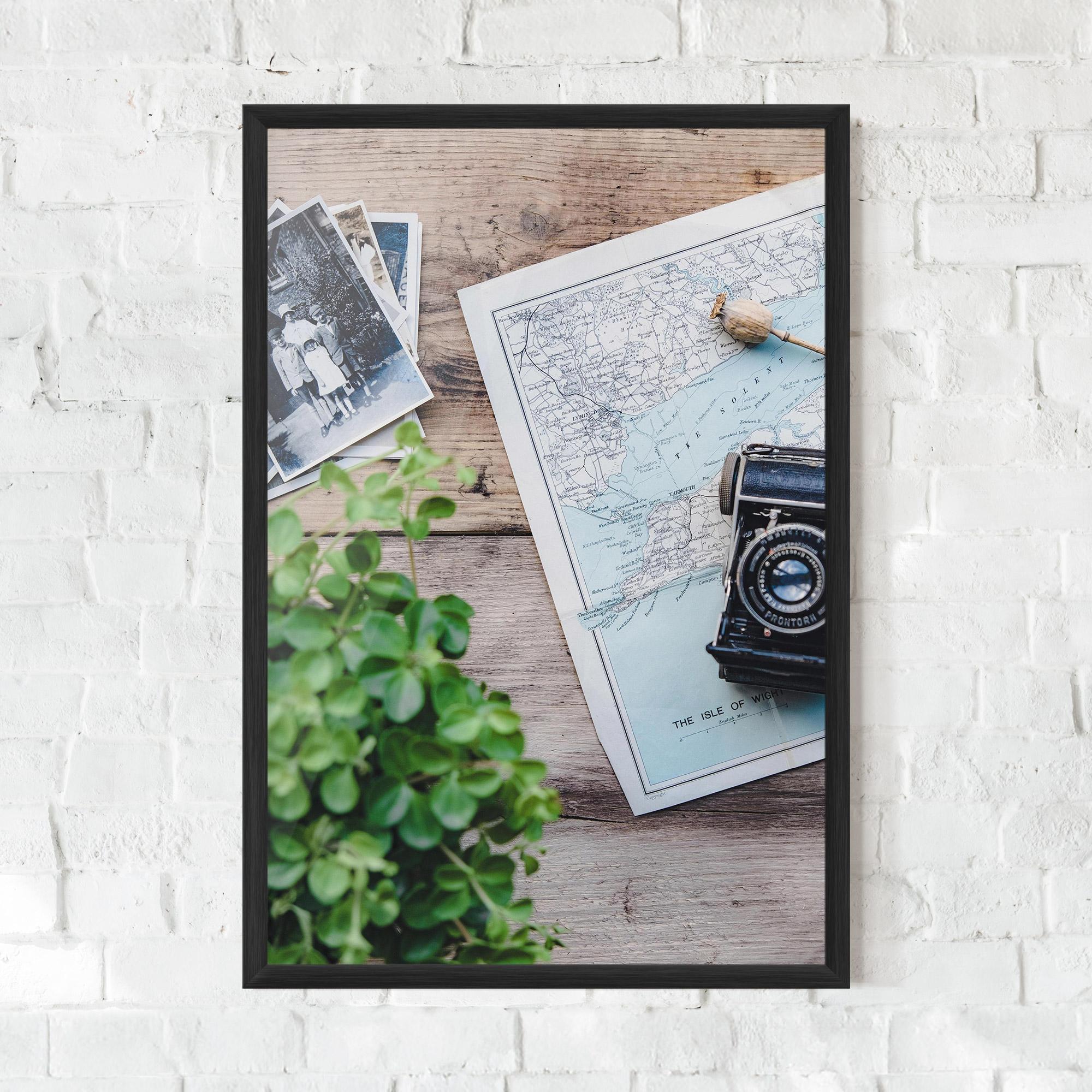 Gerahmte Poster Camera Map mockup 0