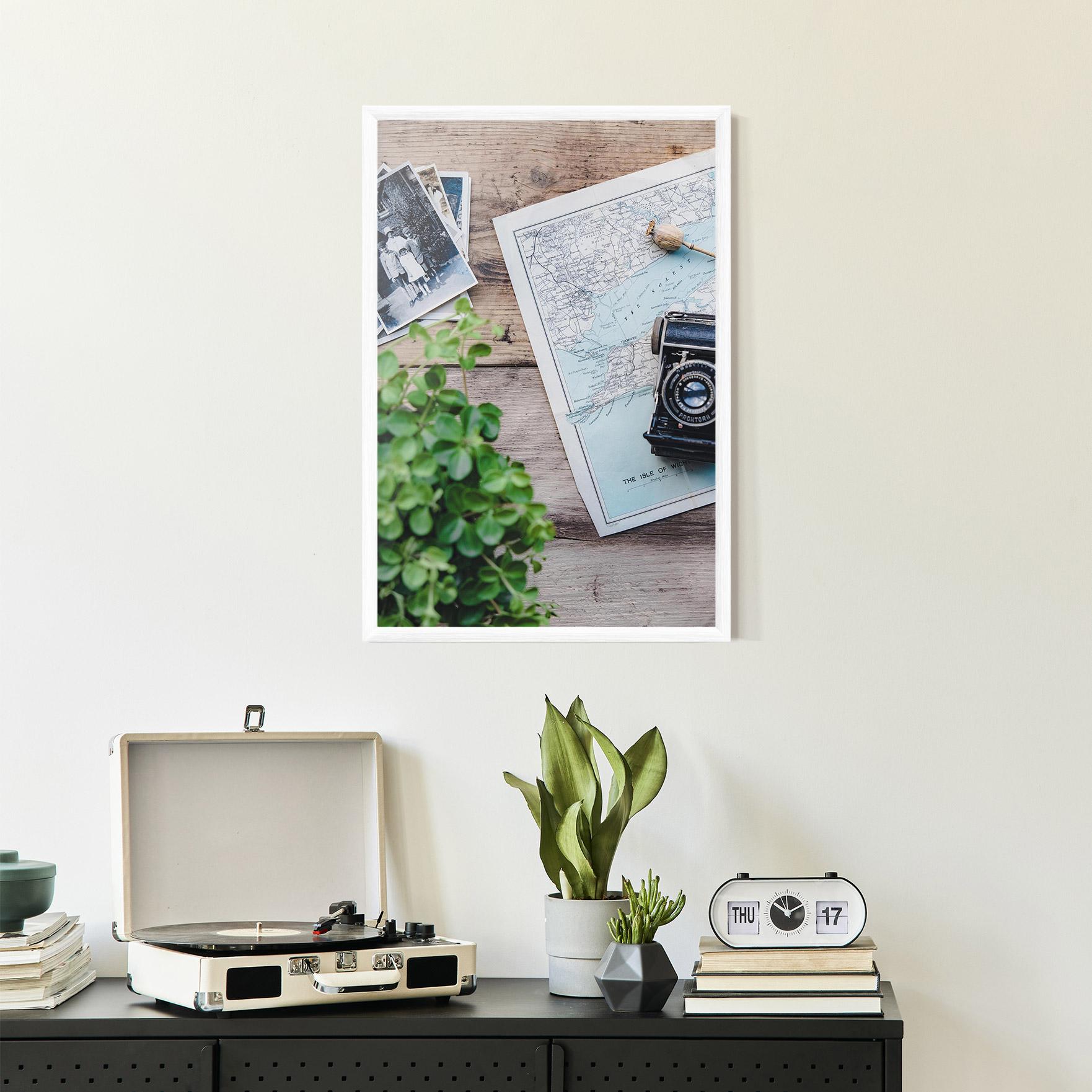 Gerahmte Poster Camera Map mockup 2