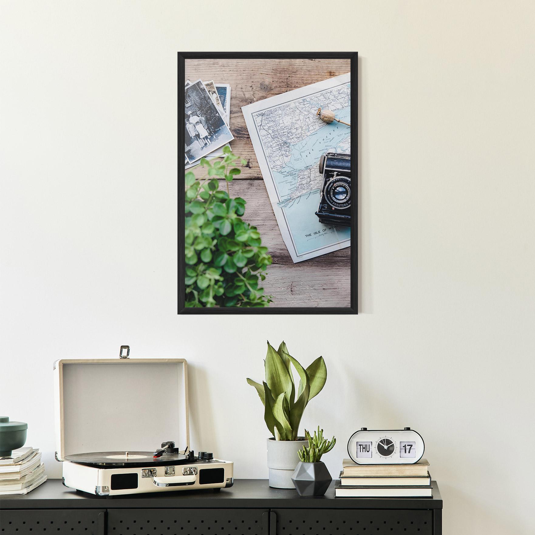 Gerahmte Poster Camera Map mockup 2