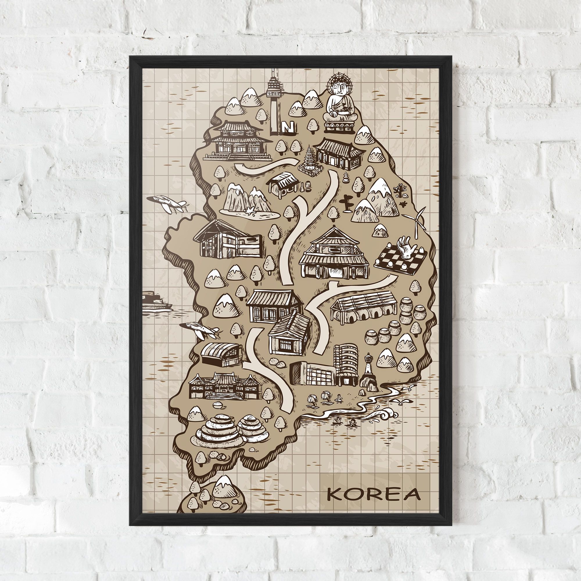 Old Korea Map mockup 0