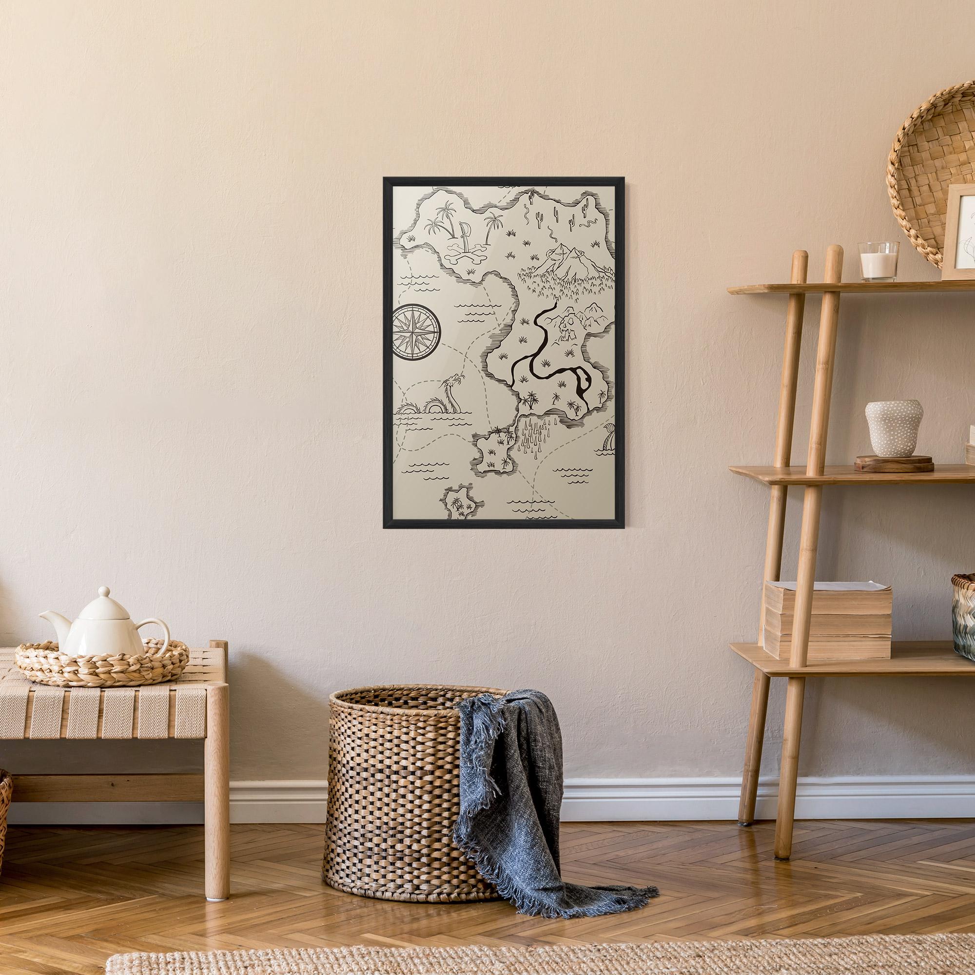 Gerahmte Poster Cream Island Map mockup 9