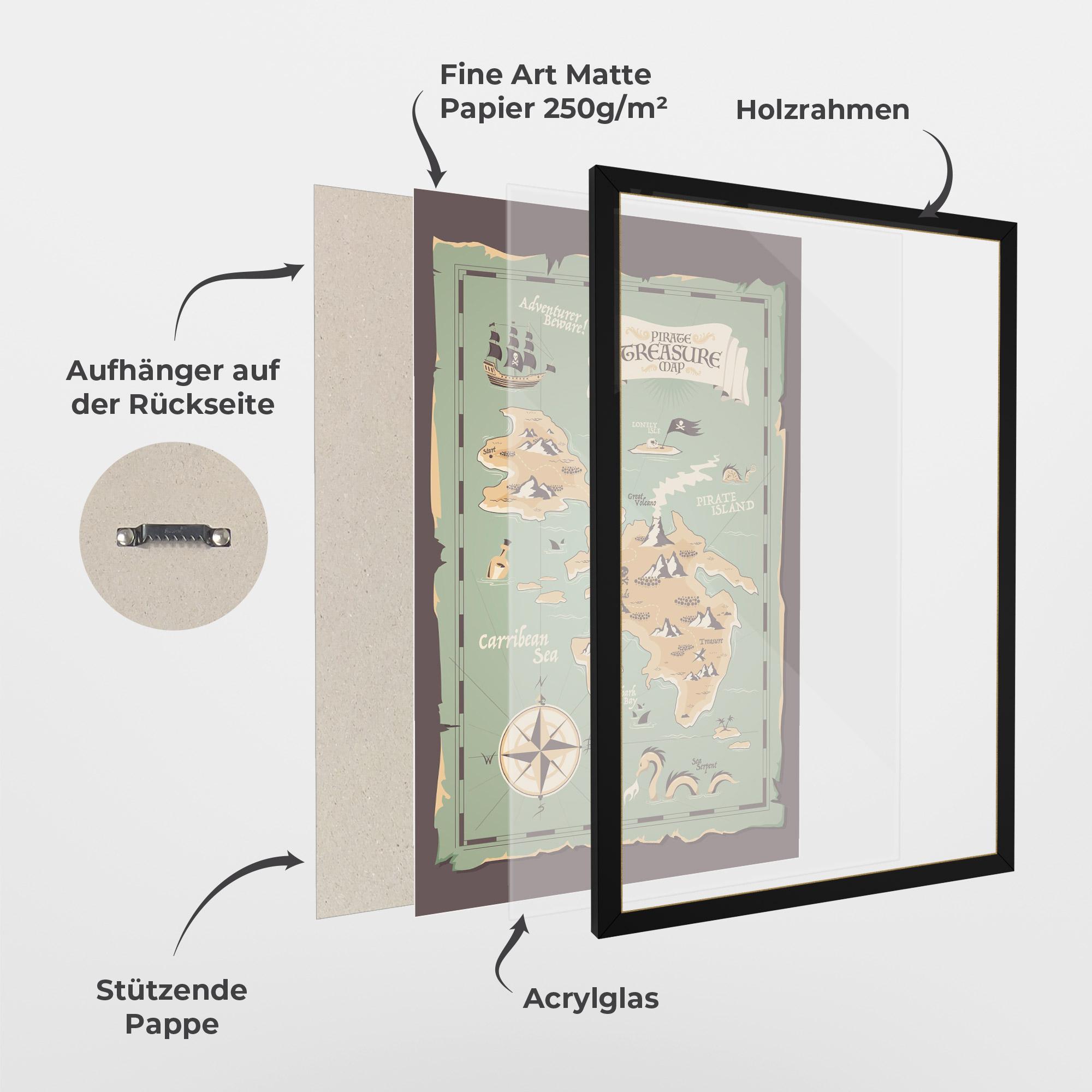 Gerahmte Poster Adventurer Beware mockup 1