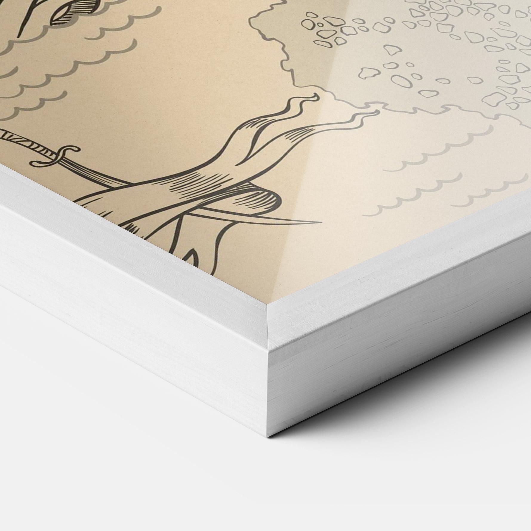 Gerahmte Poster Island Old Map mockup 3