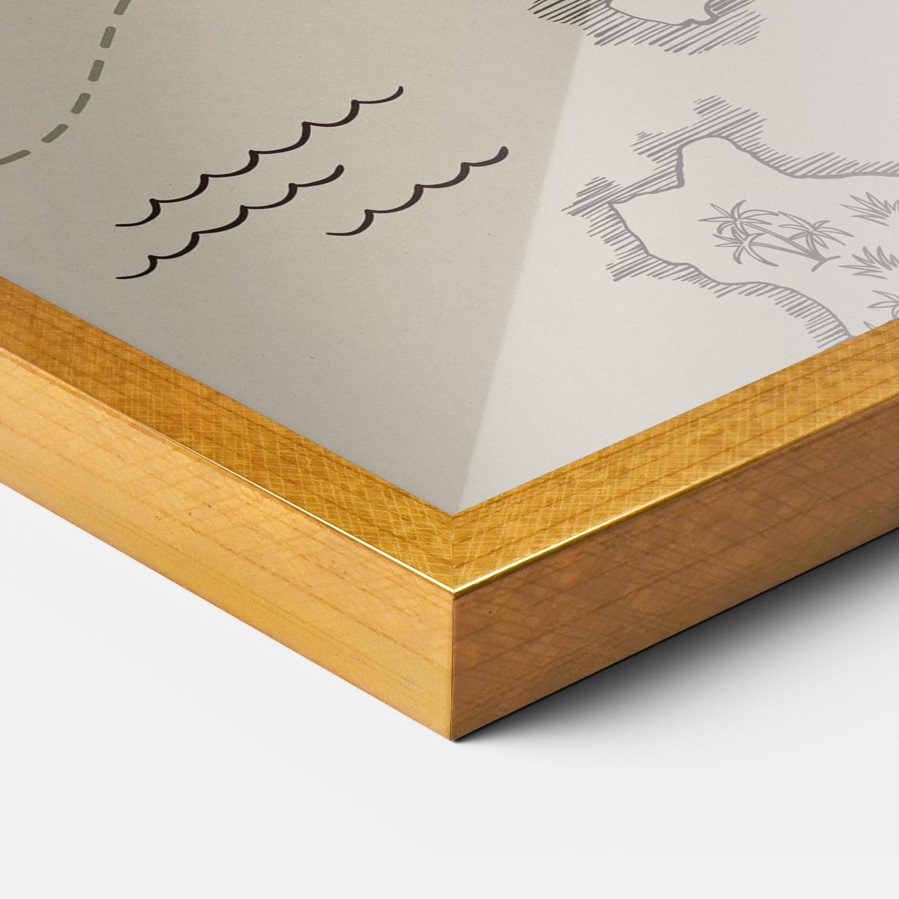 Gerahmte Poster Cream Island Map mockup 3