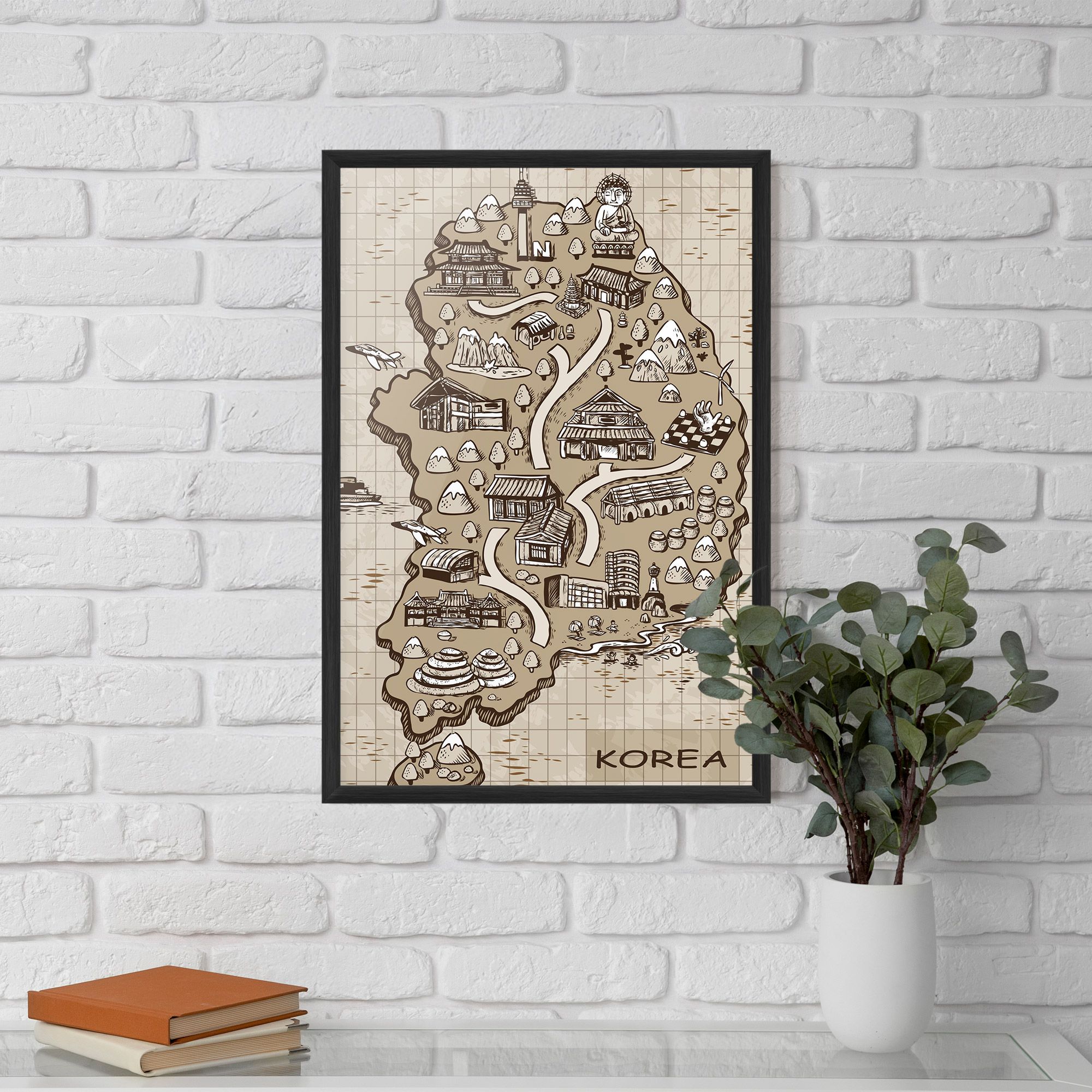 Old Korea Map mockup 5