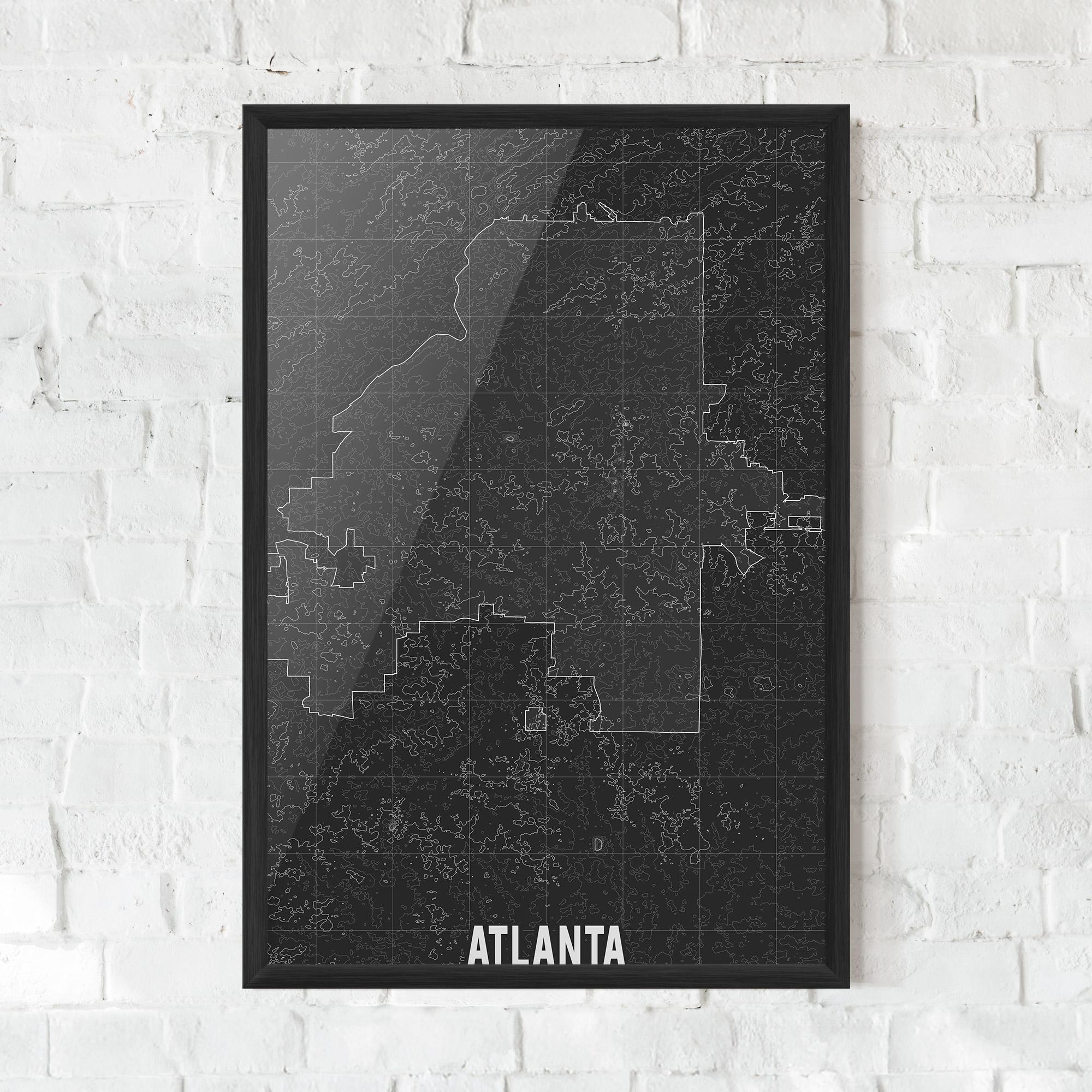 Gerahmte Poster Atlana Grey Map mockup 0