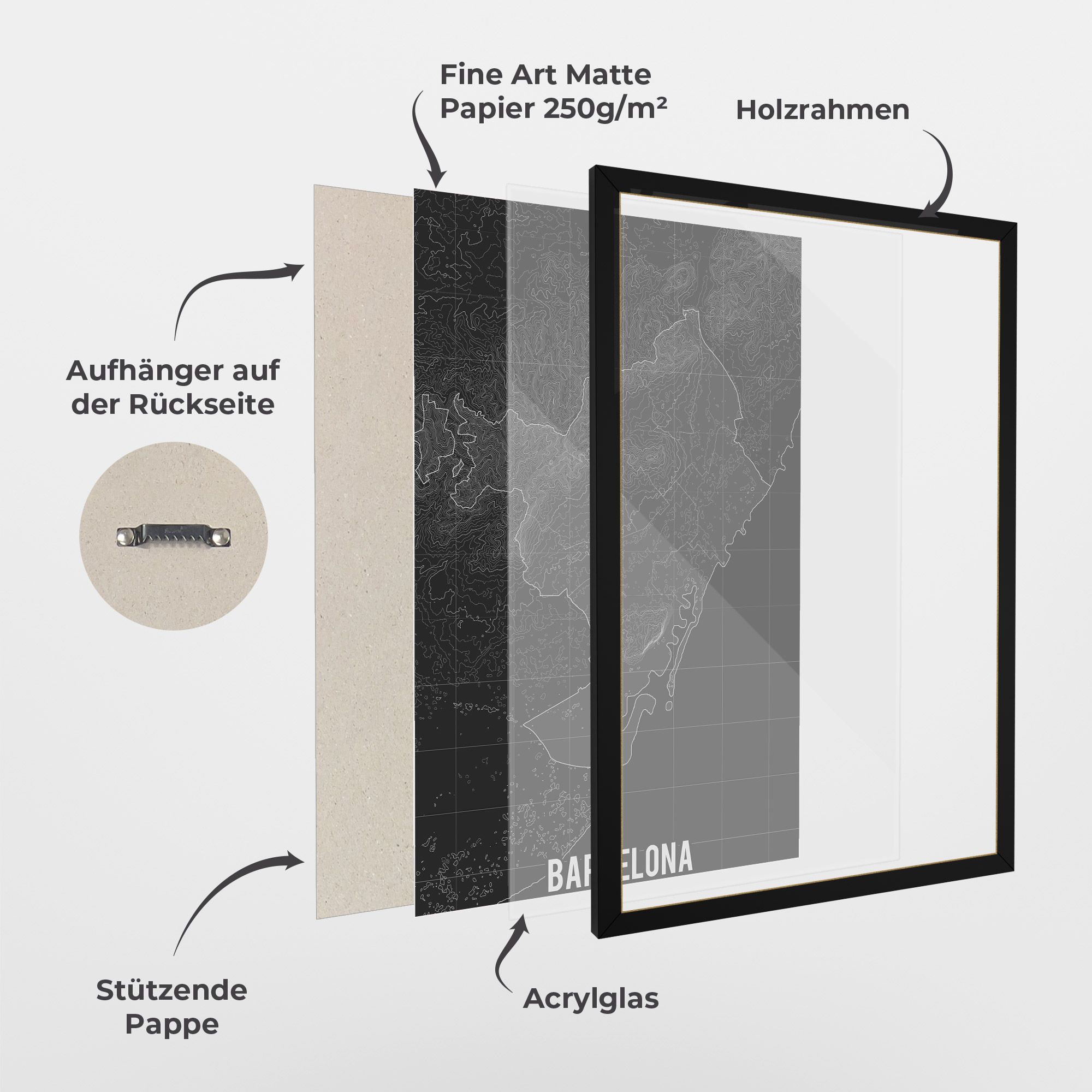 Barcelona Grey Map mockup 1