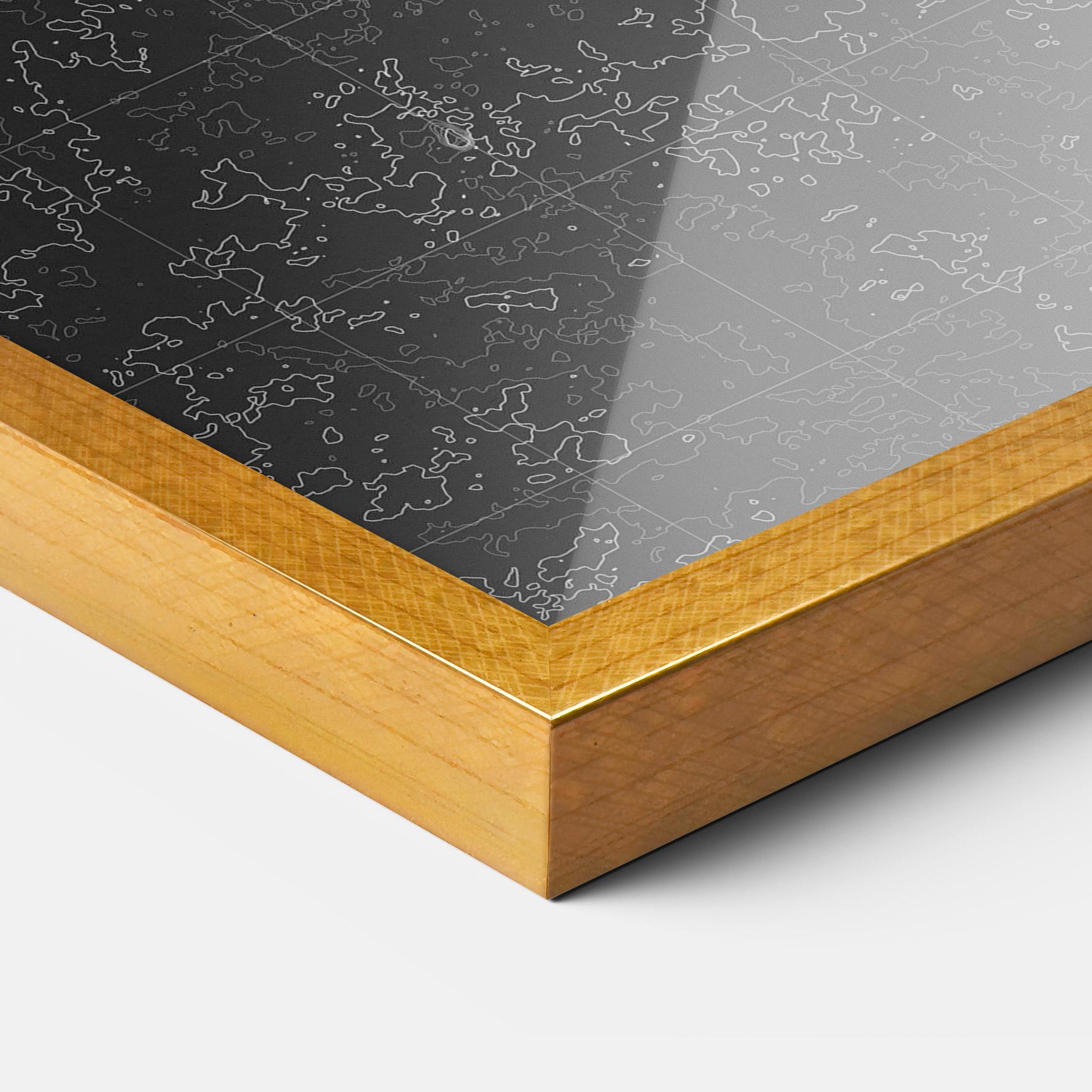 Gerahmte Poster Atlana Grey Map mockup 3