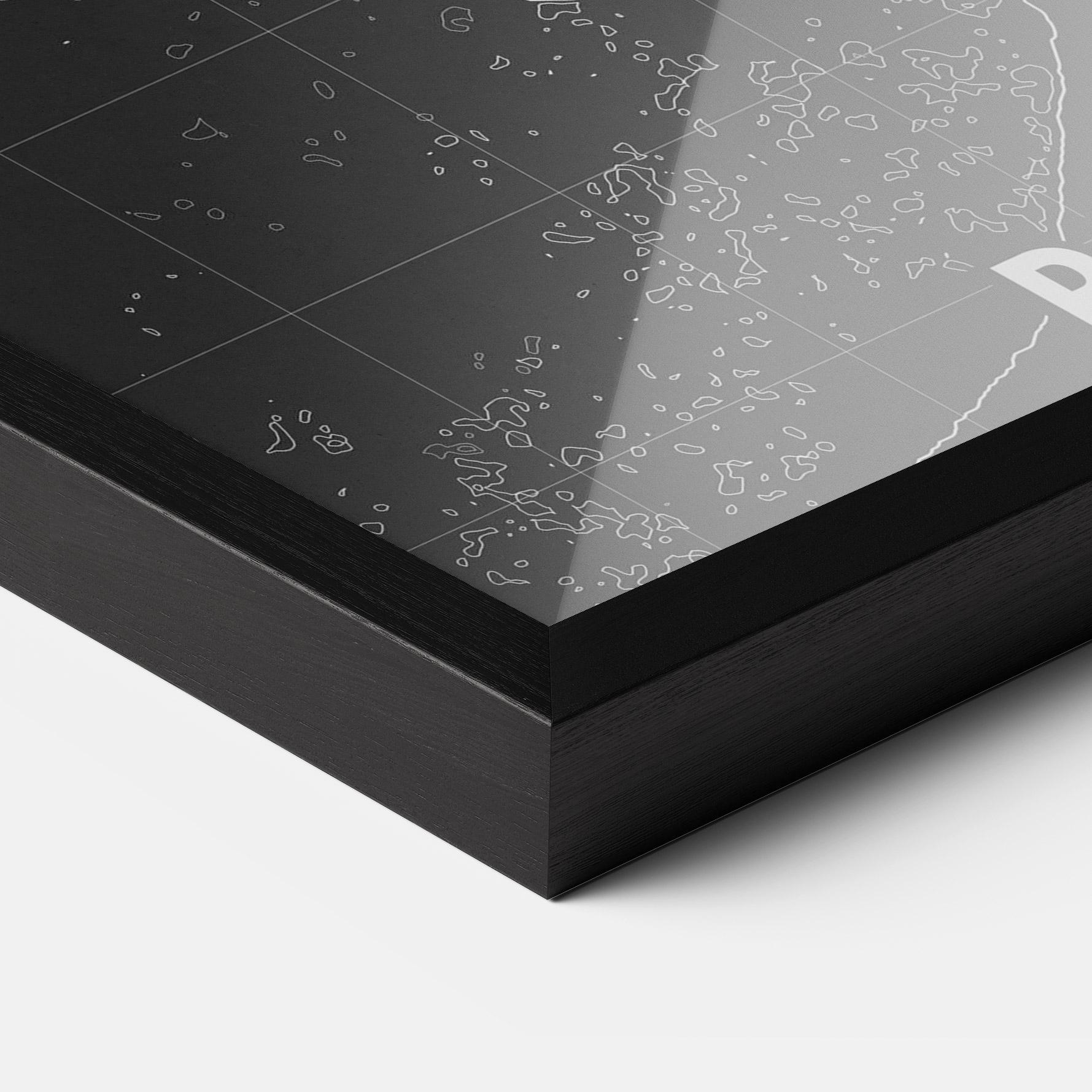 Gerahmte Poster Barcelona Grey Map mockup 3