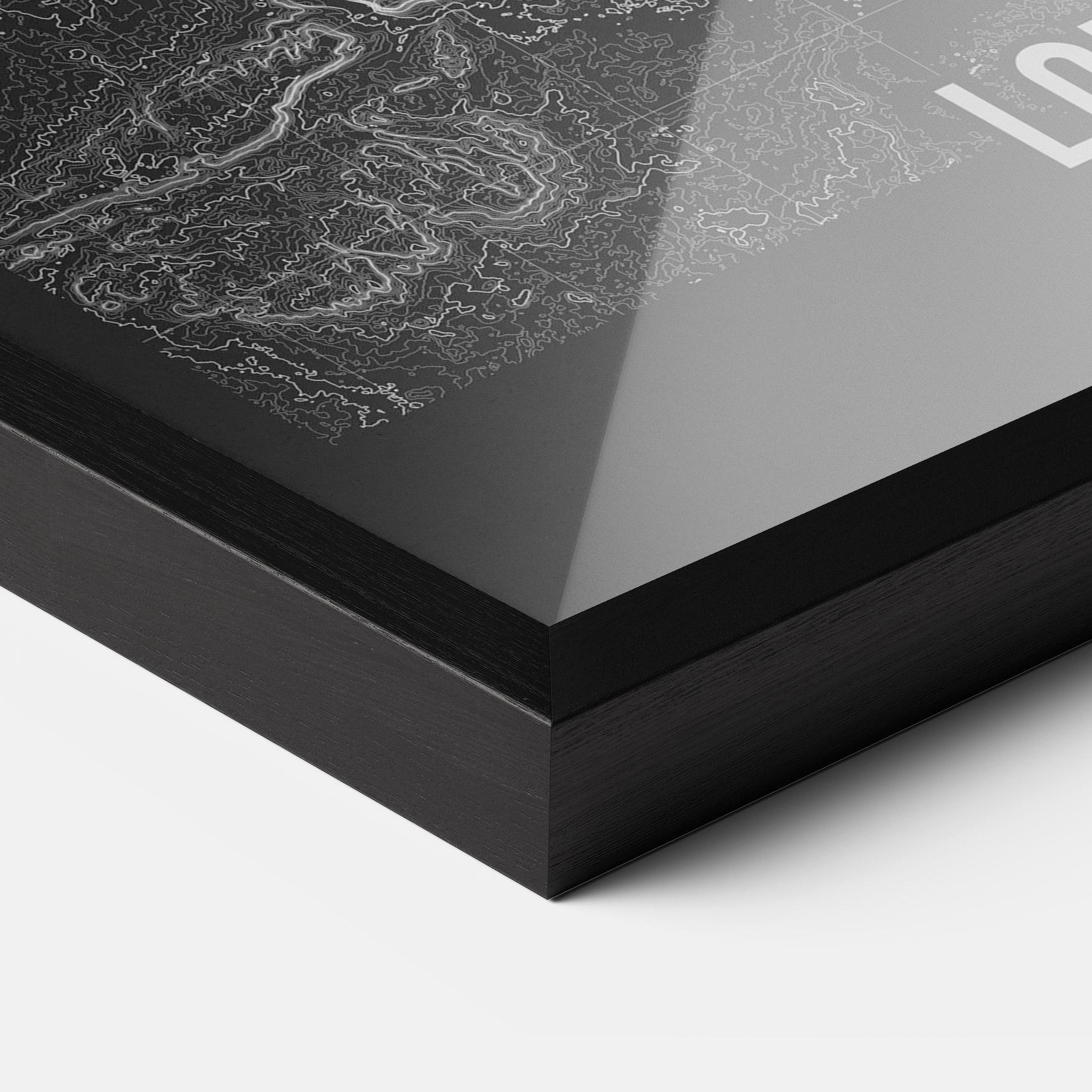 Gerahmte Poster London Grey Map mockup 3