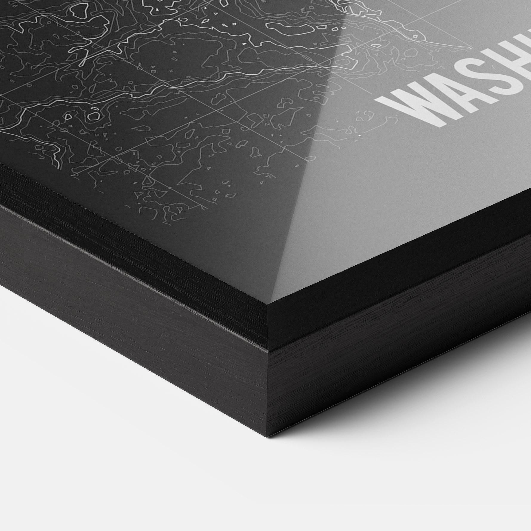 Gerahmte Poster Washington Grey Map mockup 3