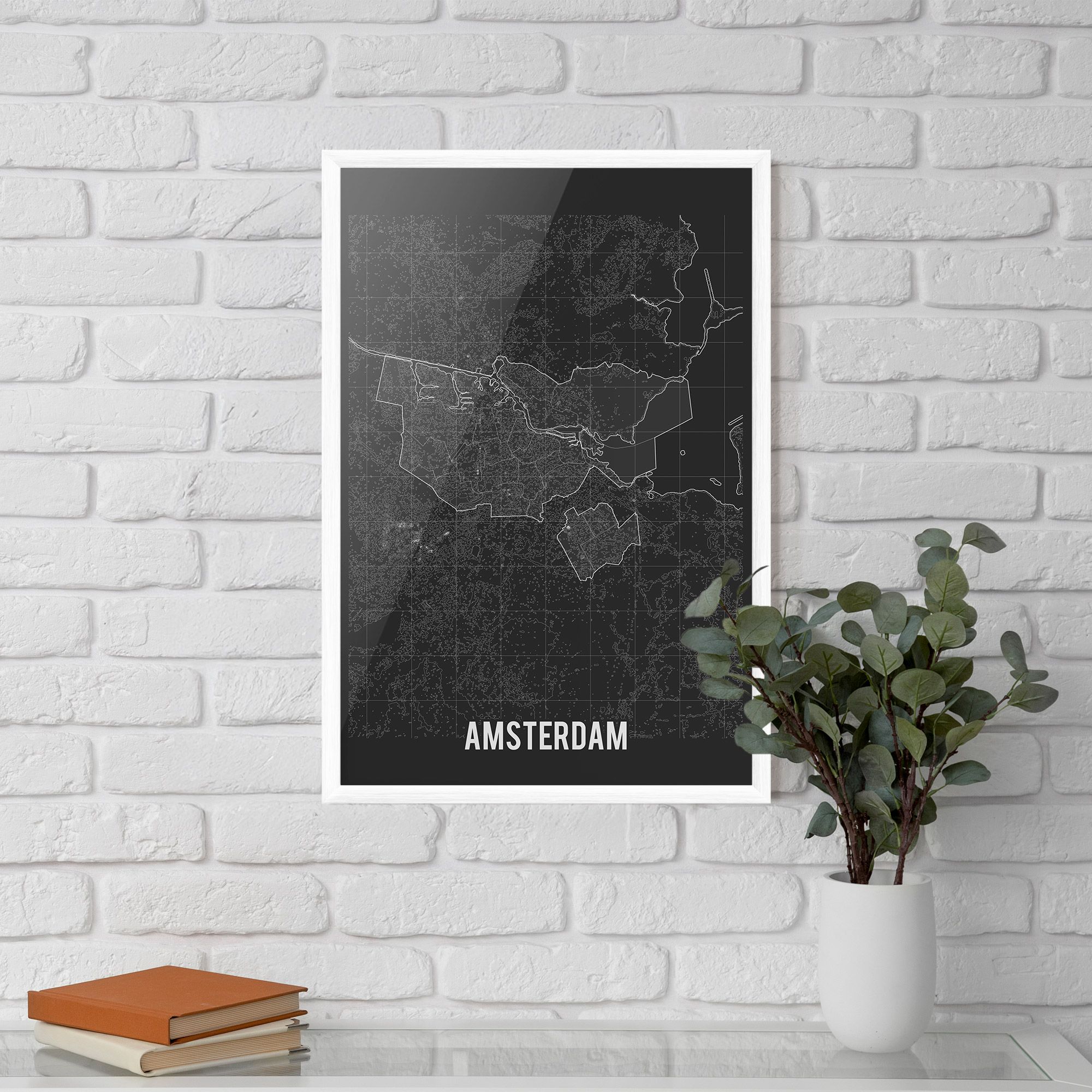 Amsterdam Grey Map mockup 5