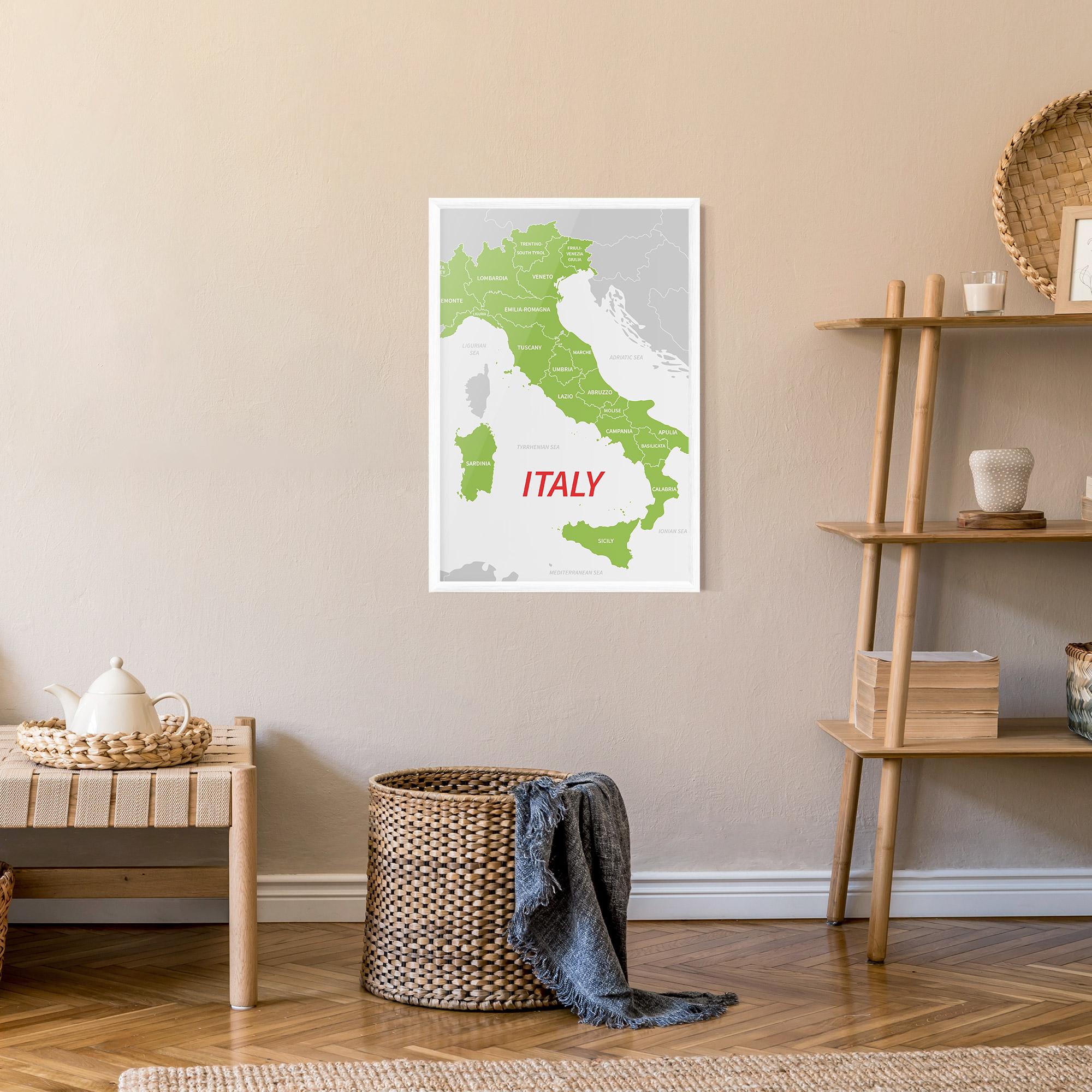 Gerahmte Poster Italy Green Map mockup 9