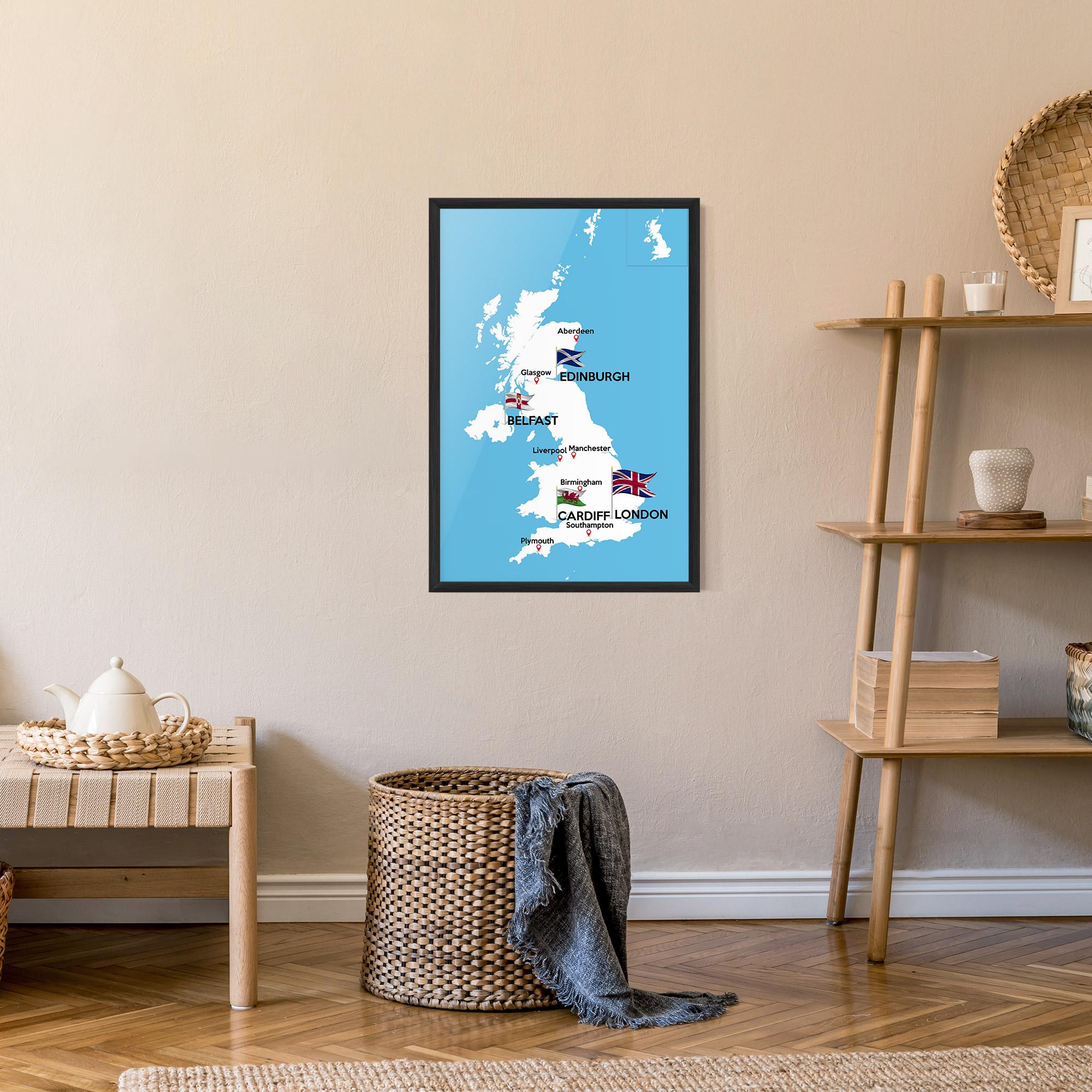 Gerahmte Poster England Map mockup 9