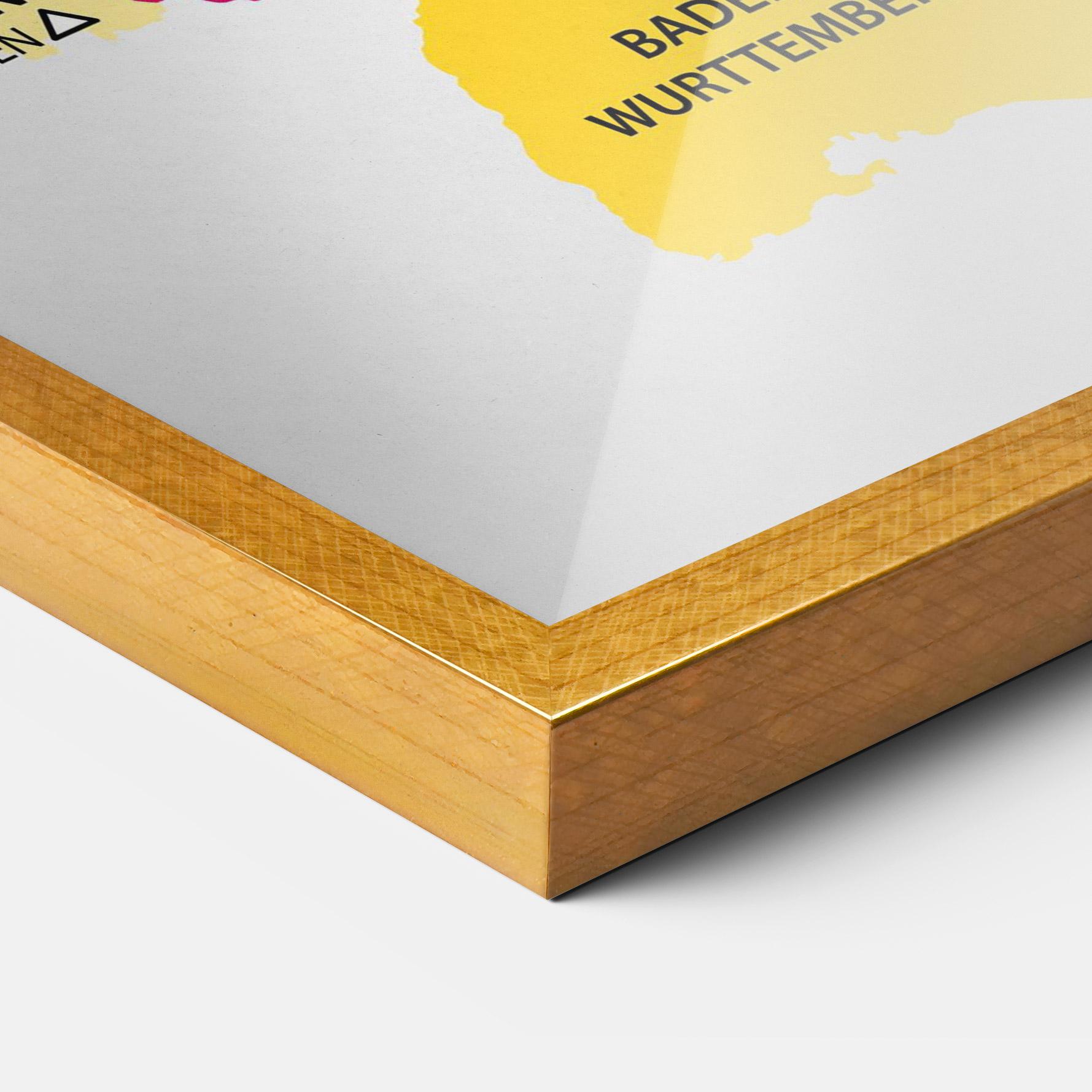 Gerahmte Poster Germany Color Map mockup 3