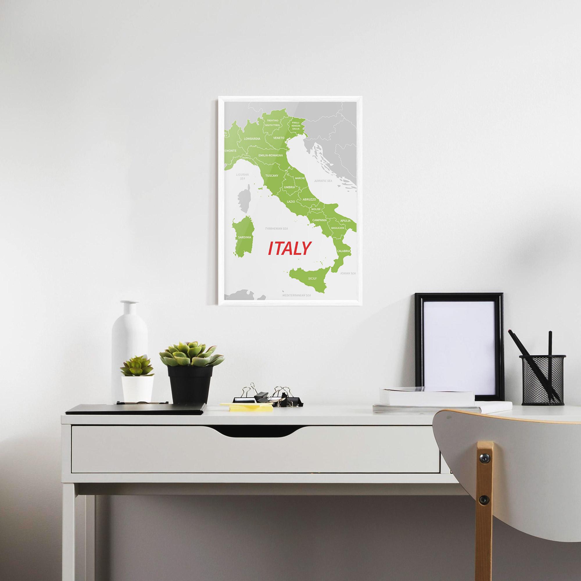 Gerahmte Poster Italy Green Map mockup 7