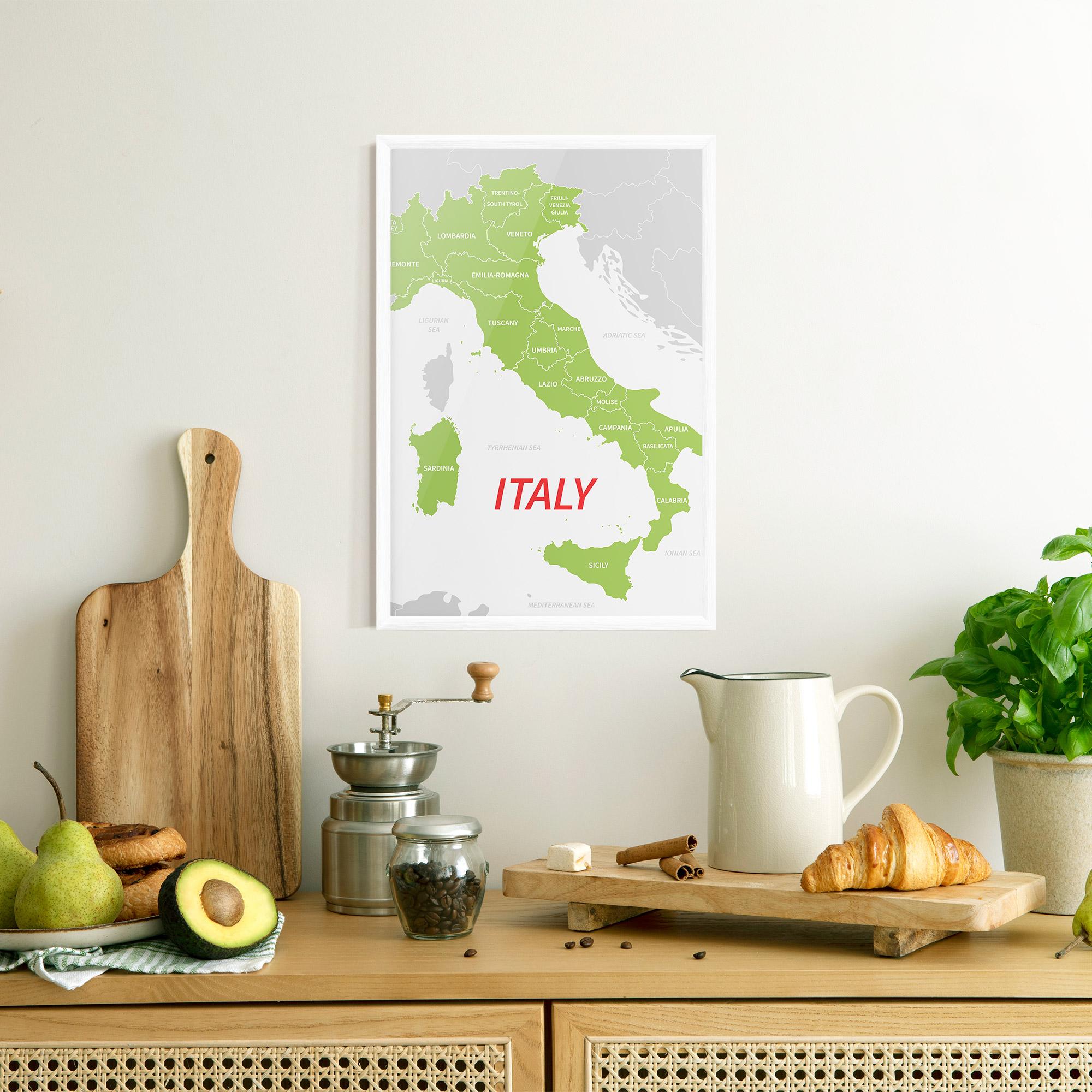 Gerahmte Poster Italy Green Map mockup 8