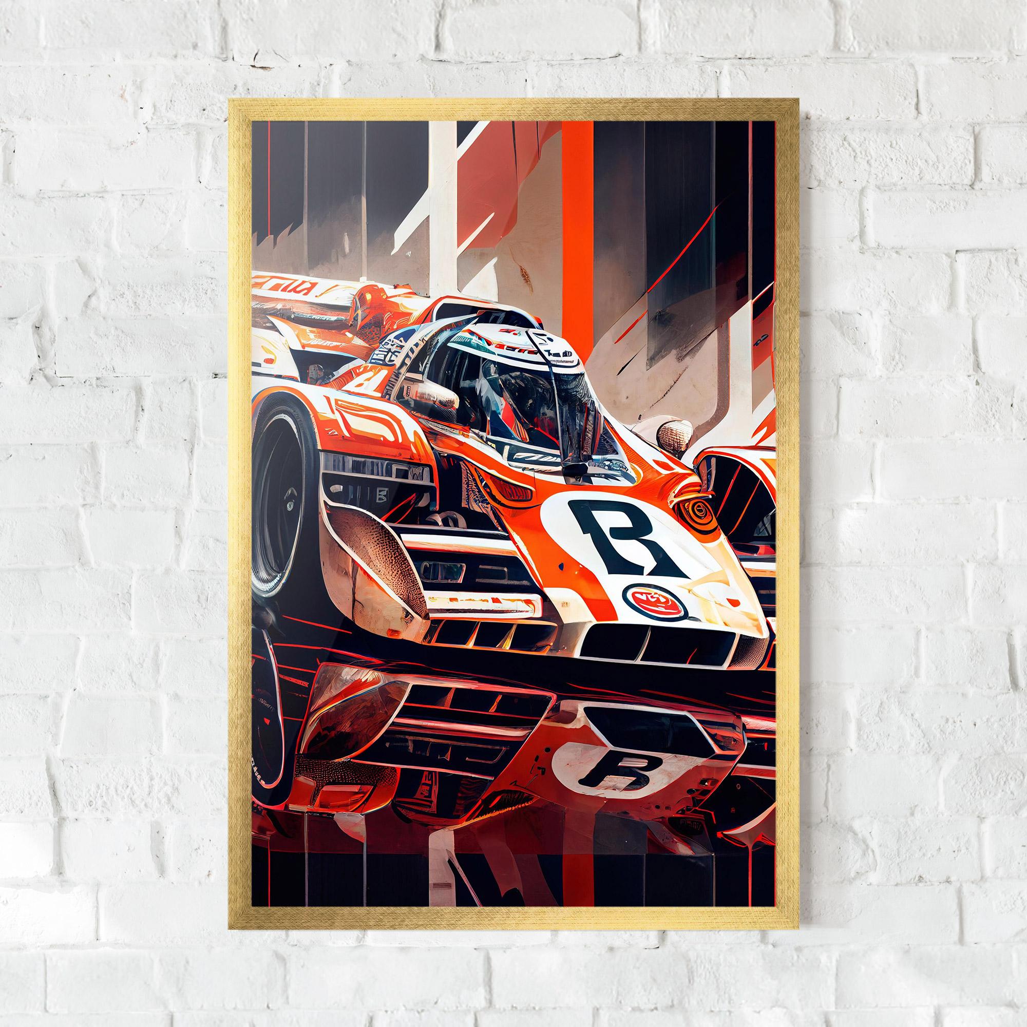 Gerahmte Poster Red White F1 mockup 0