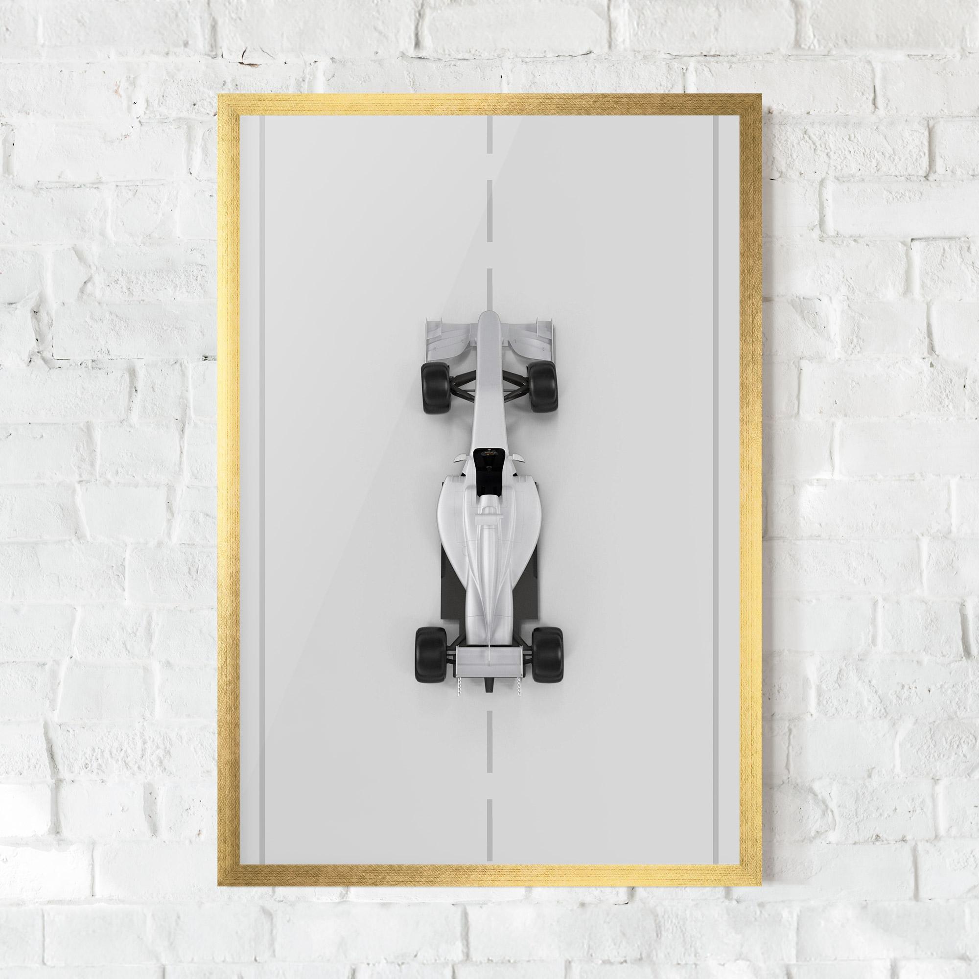 Gerahmte Poster White Formula 1 mockup 0