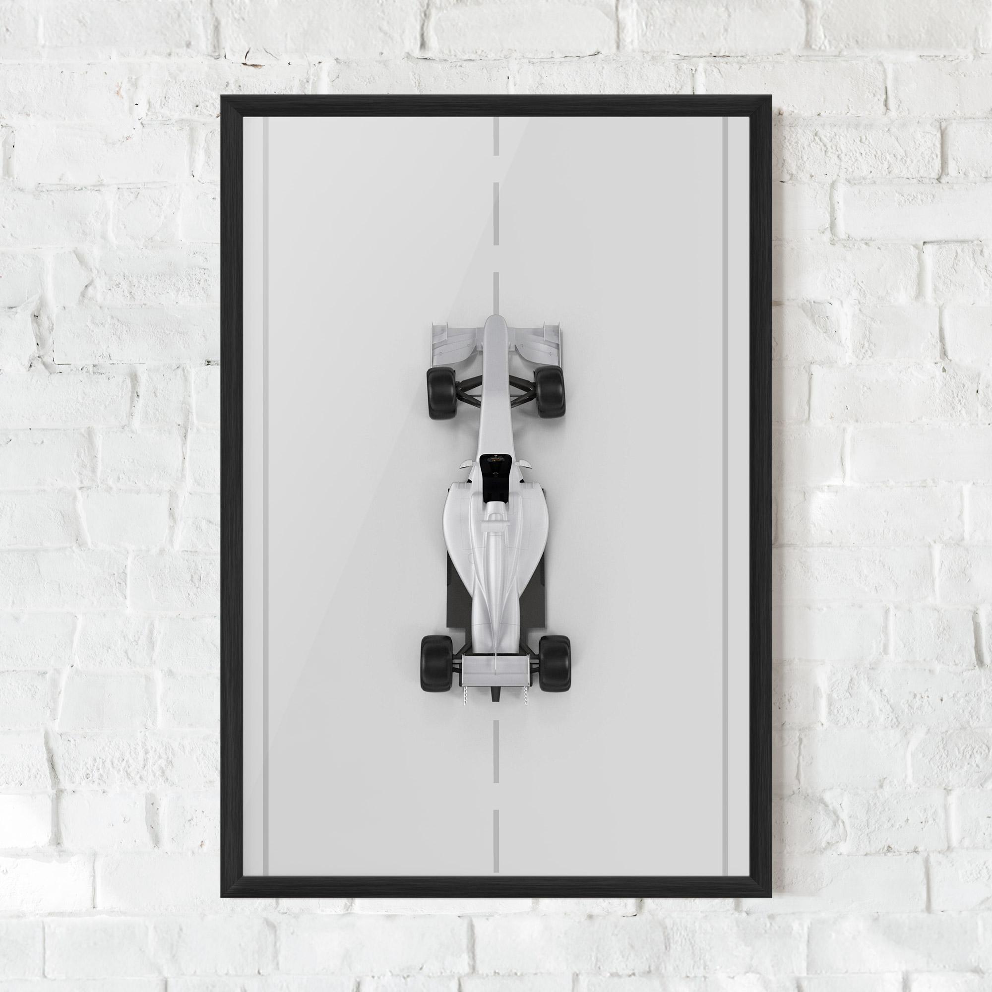 Gerahmte Poster White Formula 1 mockup 0
