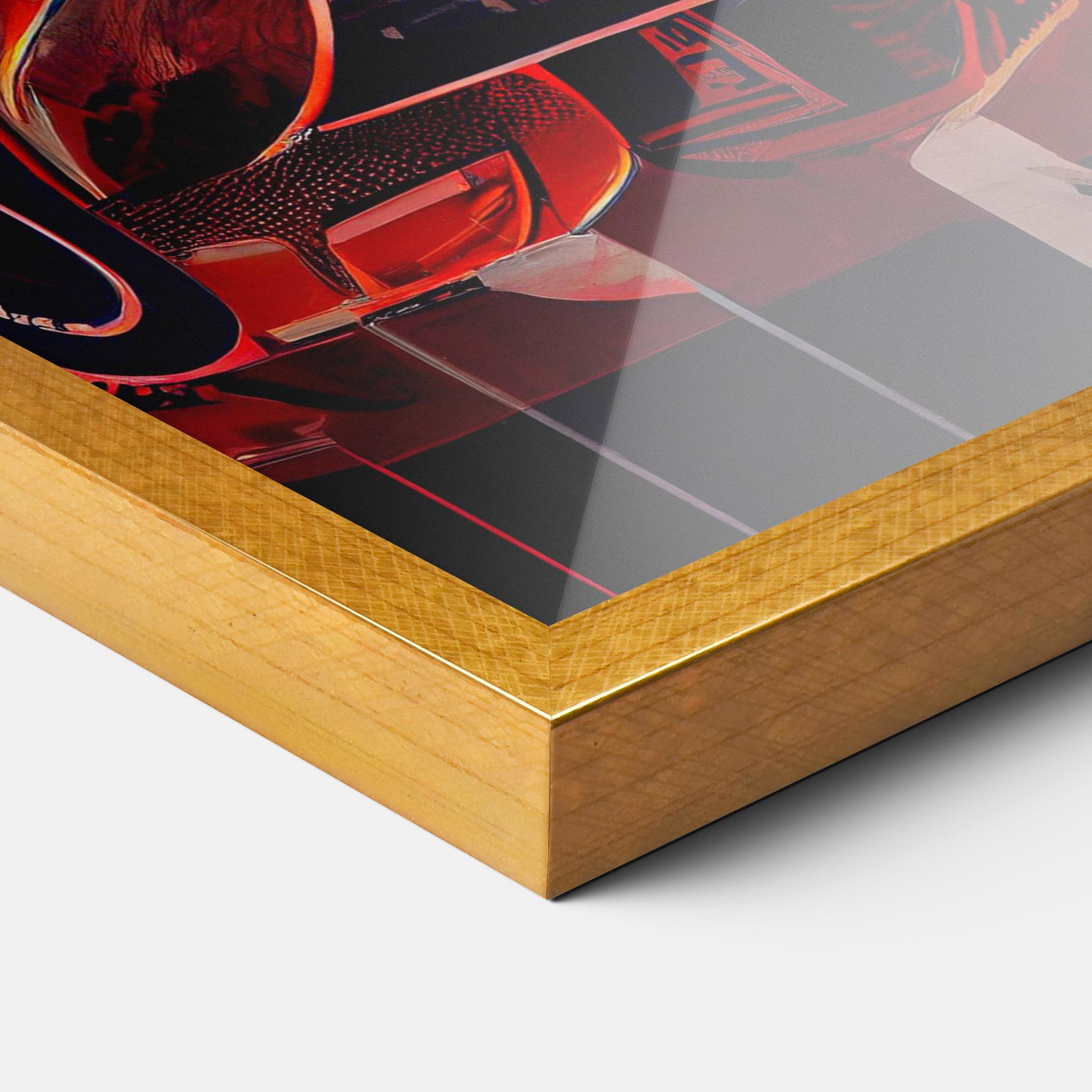 Gerahmte Poster Red White F1 mockup 3