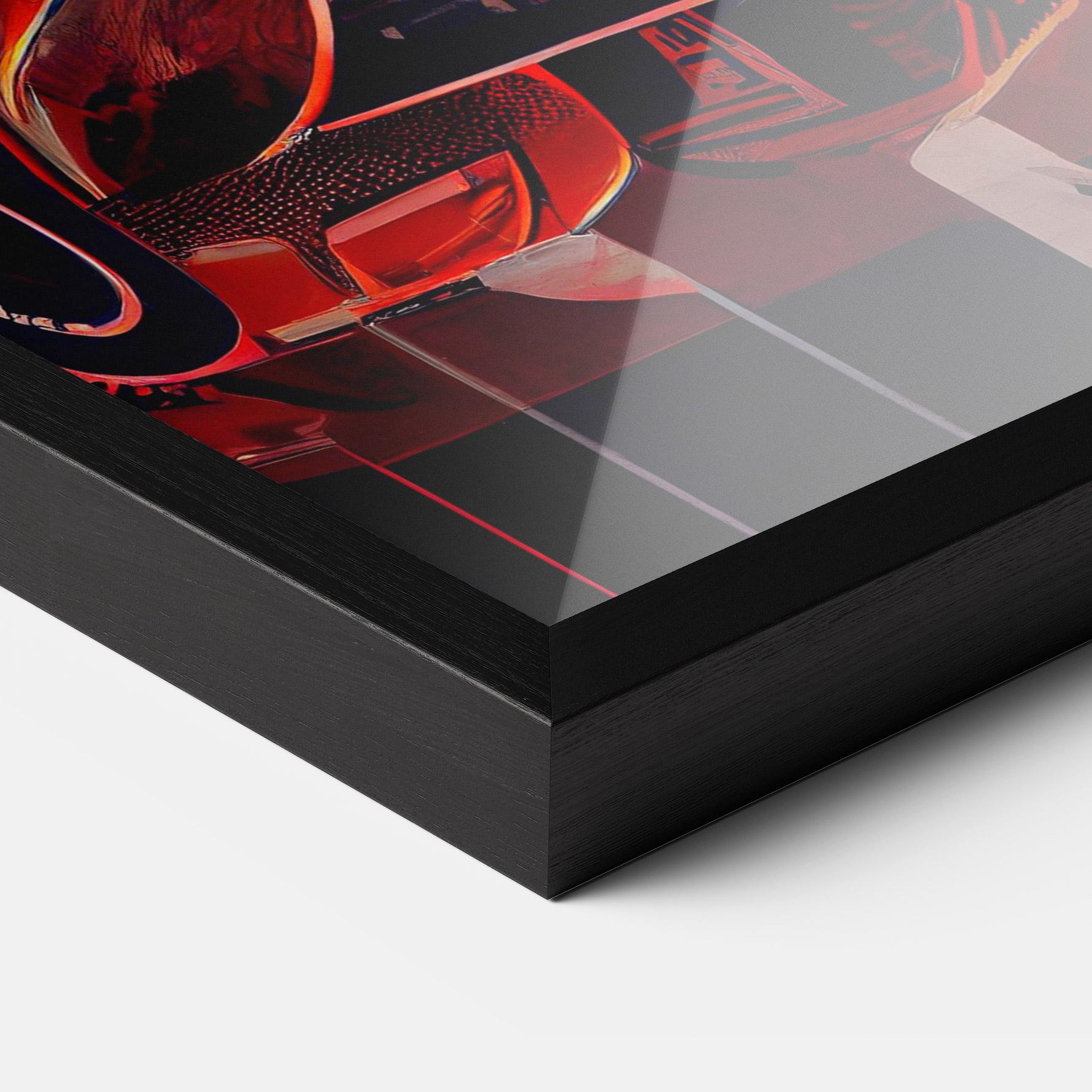 Gerahmte Poster Red White F1 mockup 3