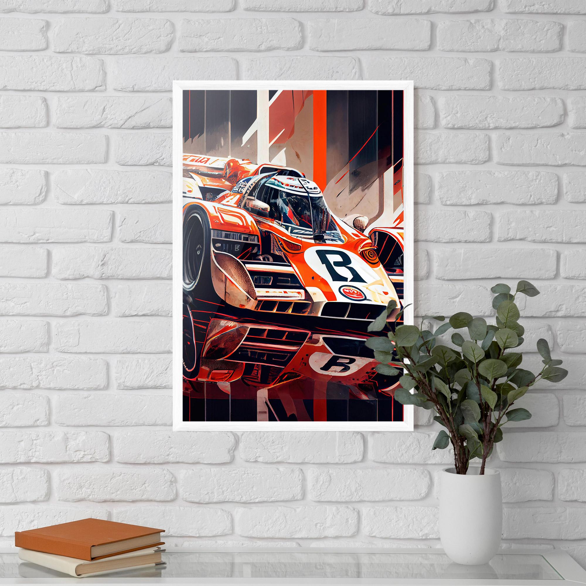 Gerahmte Poster Red White F1 mockup 5
