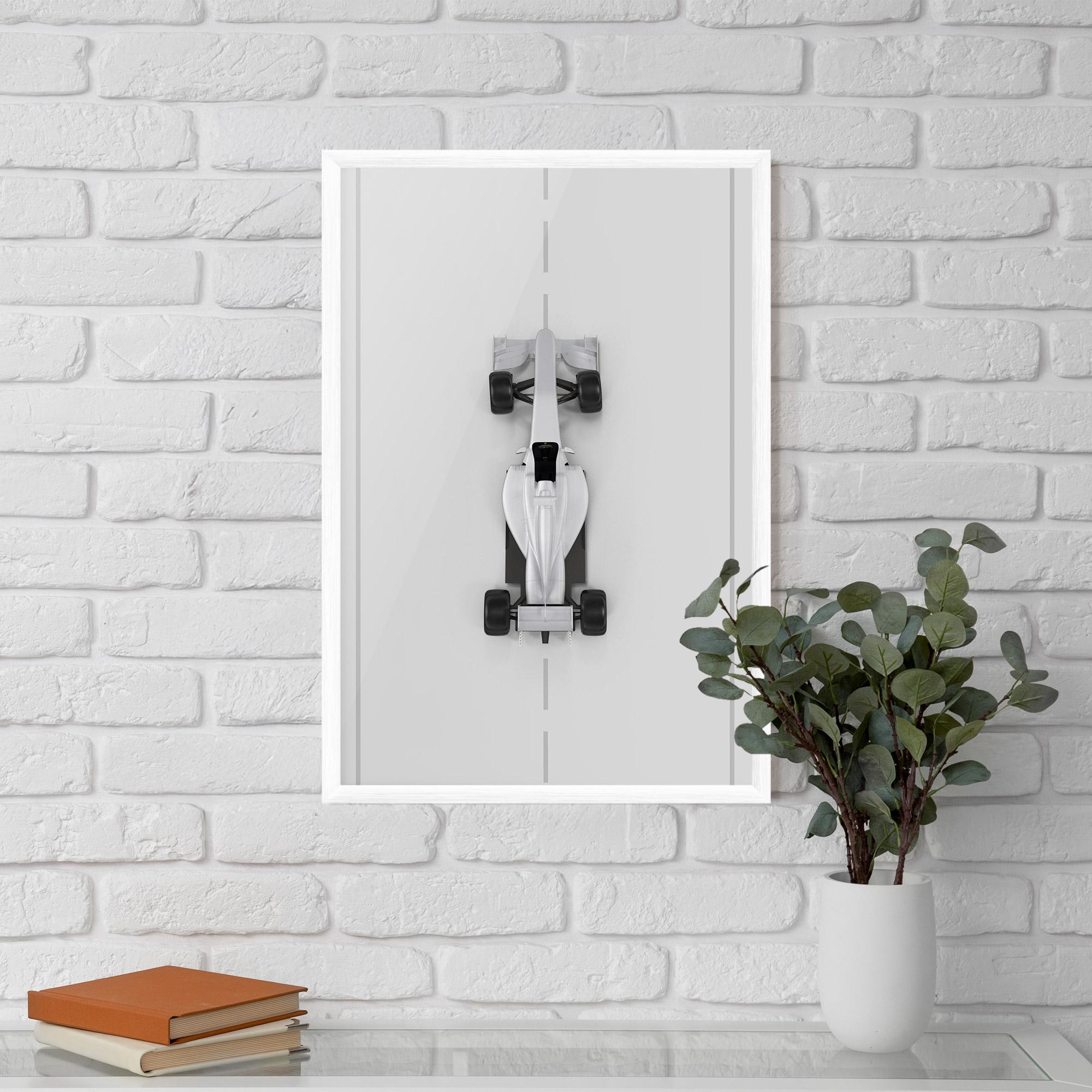 Gerahmte Poster White Formula 1 mockup 5
