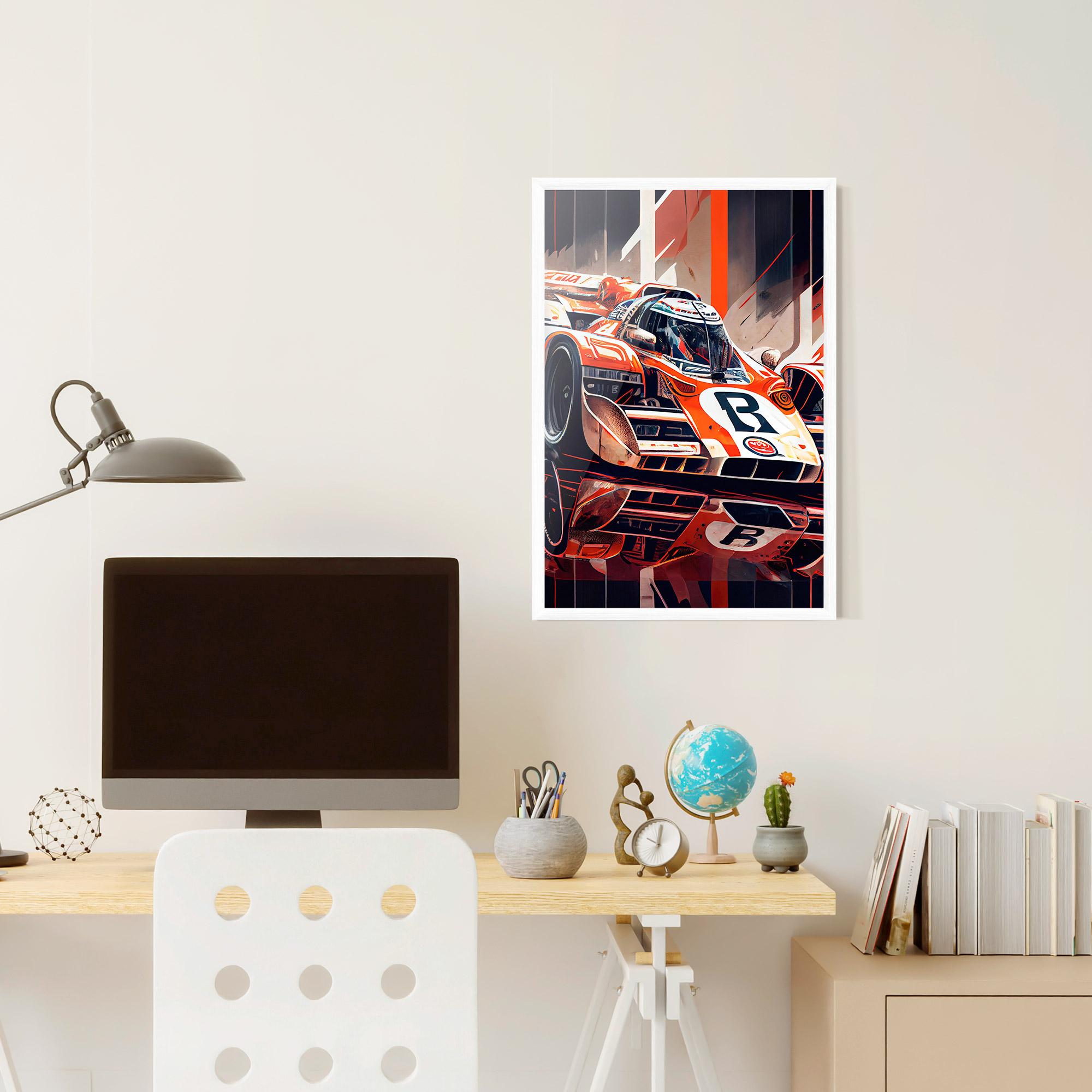 Gerahmte Poster Red White F1 mockup 6