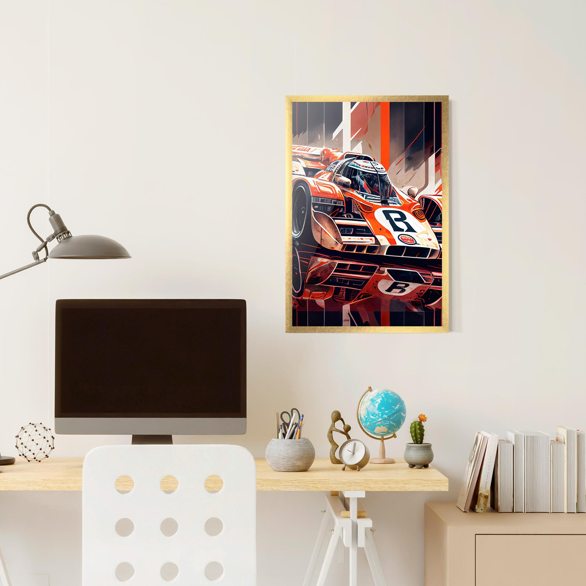 Gerahmte Poster Red White F1 mockup 6