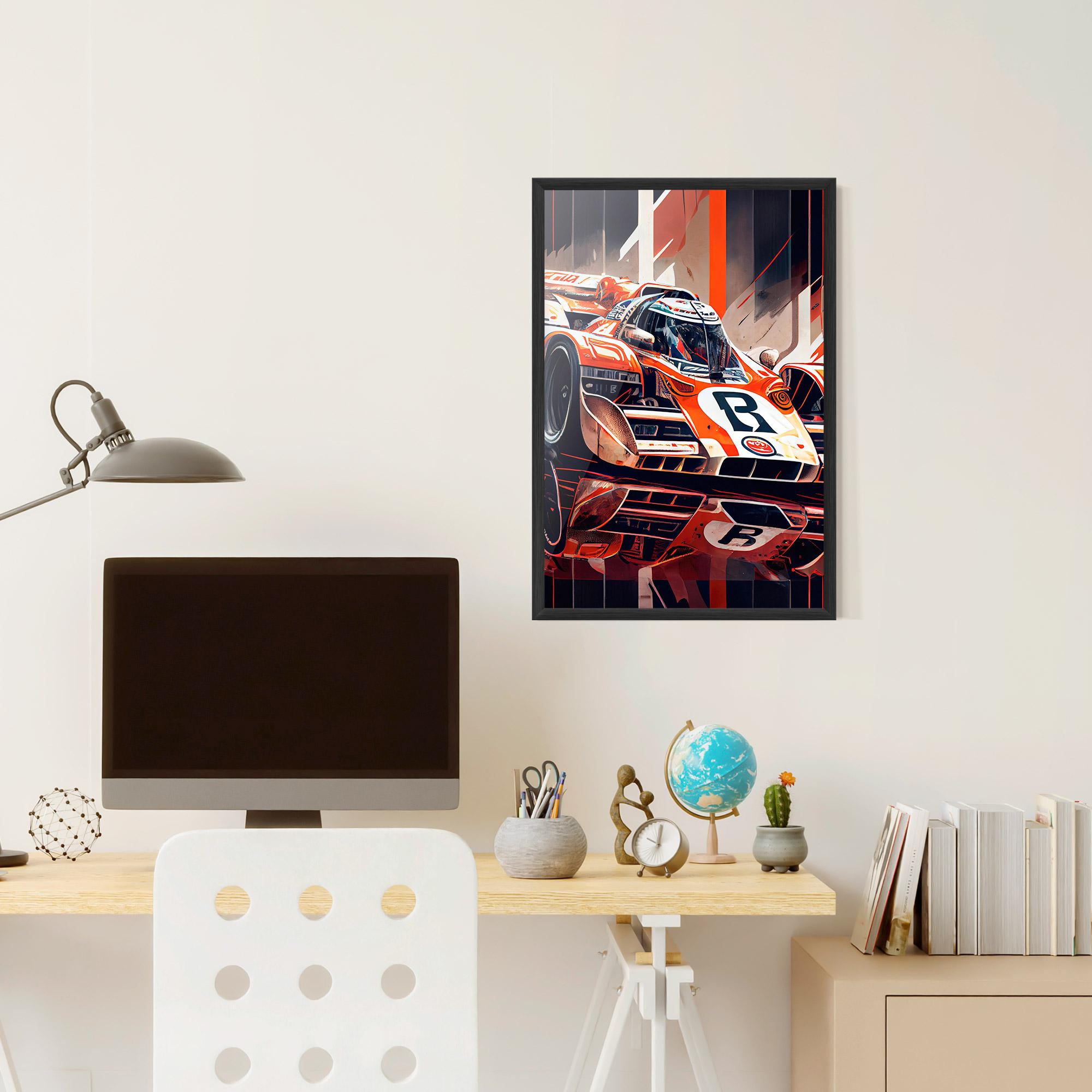 Gerahmte Poster Red White F1 mockup 6