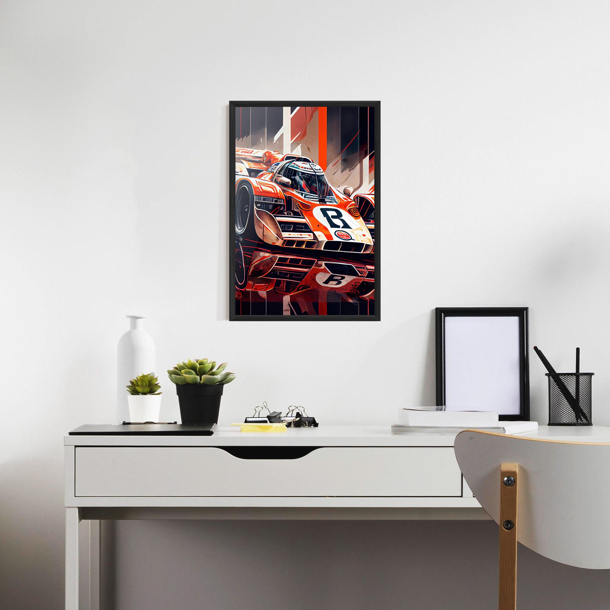 Gerahmte Poster Red White F1 mockup 7