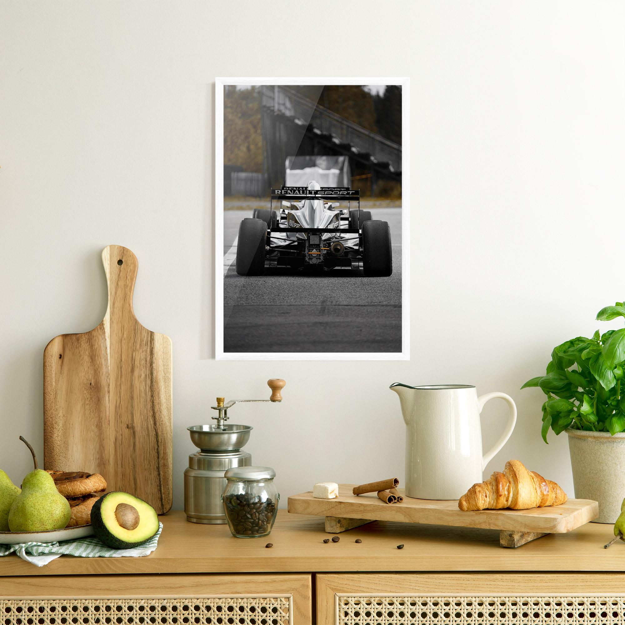 Gerahmte Poster Grey F1 Car mockup 8