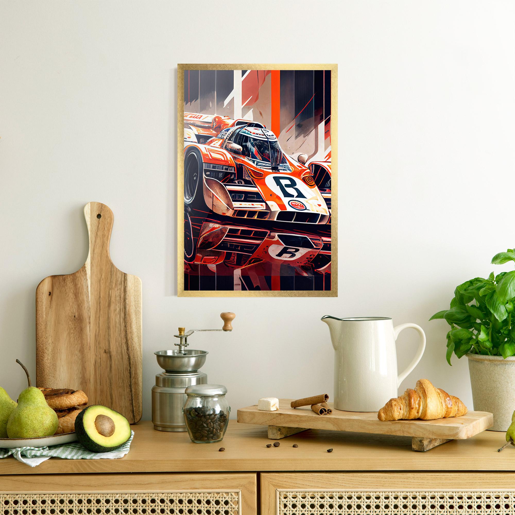 Gerahmte Poster Red White F1 mockup 8