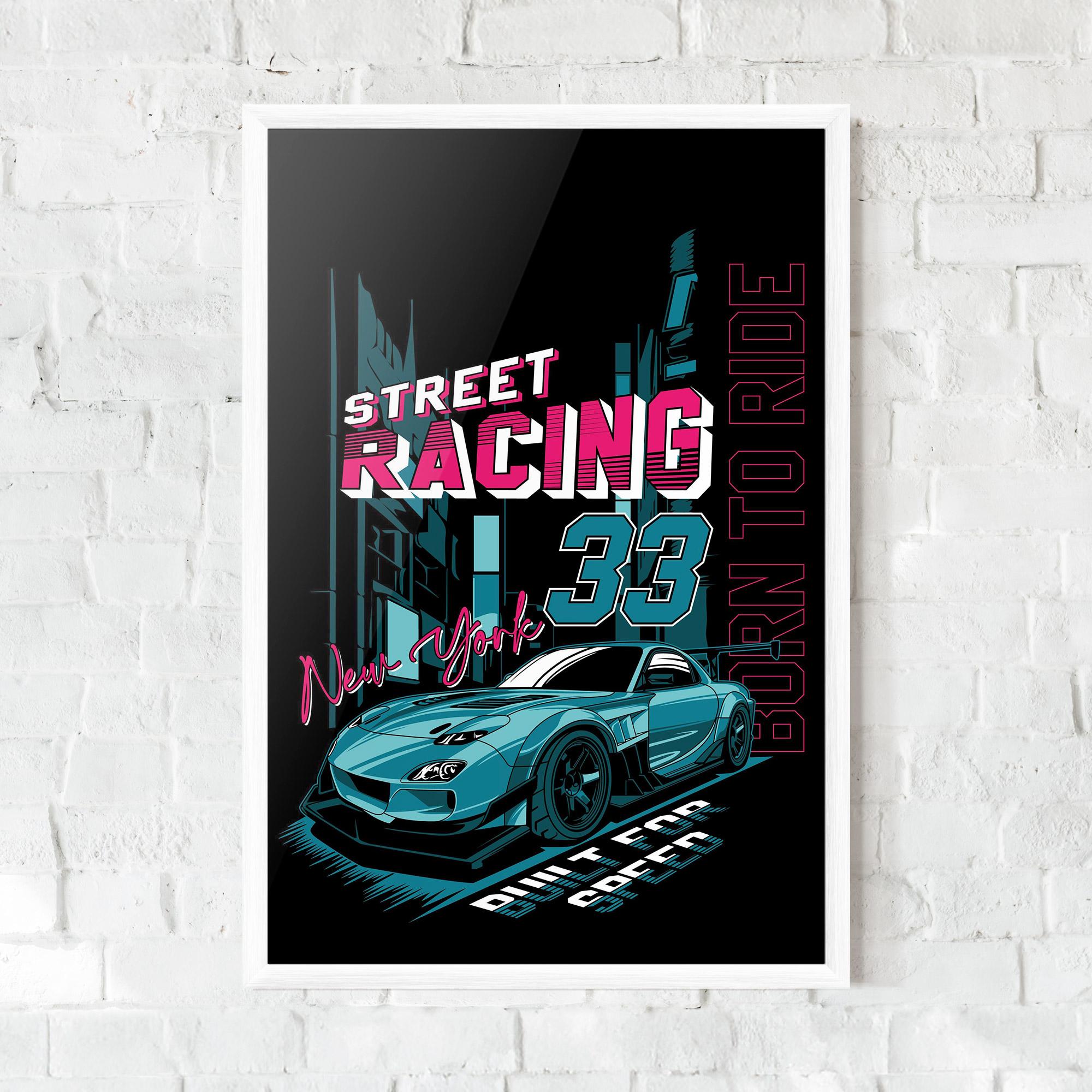 Gerahmte Poster Blue Born To Ride mockup 0