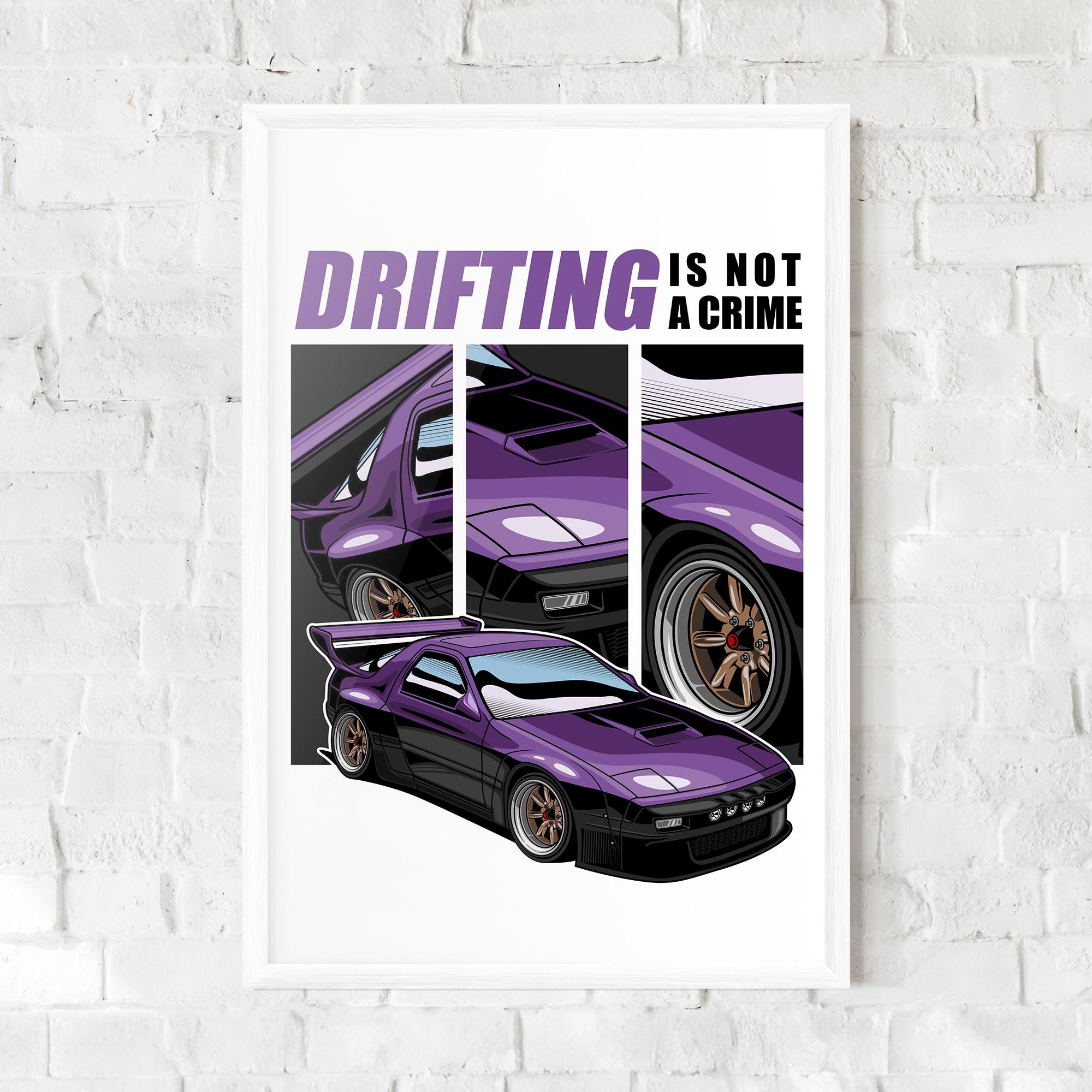 Gerahmte Poster Drift Purple Car mockup 0