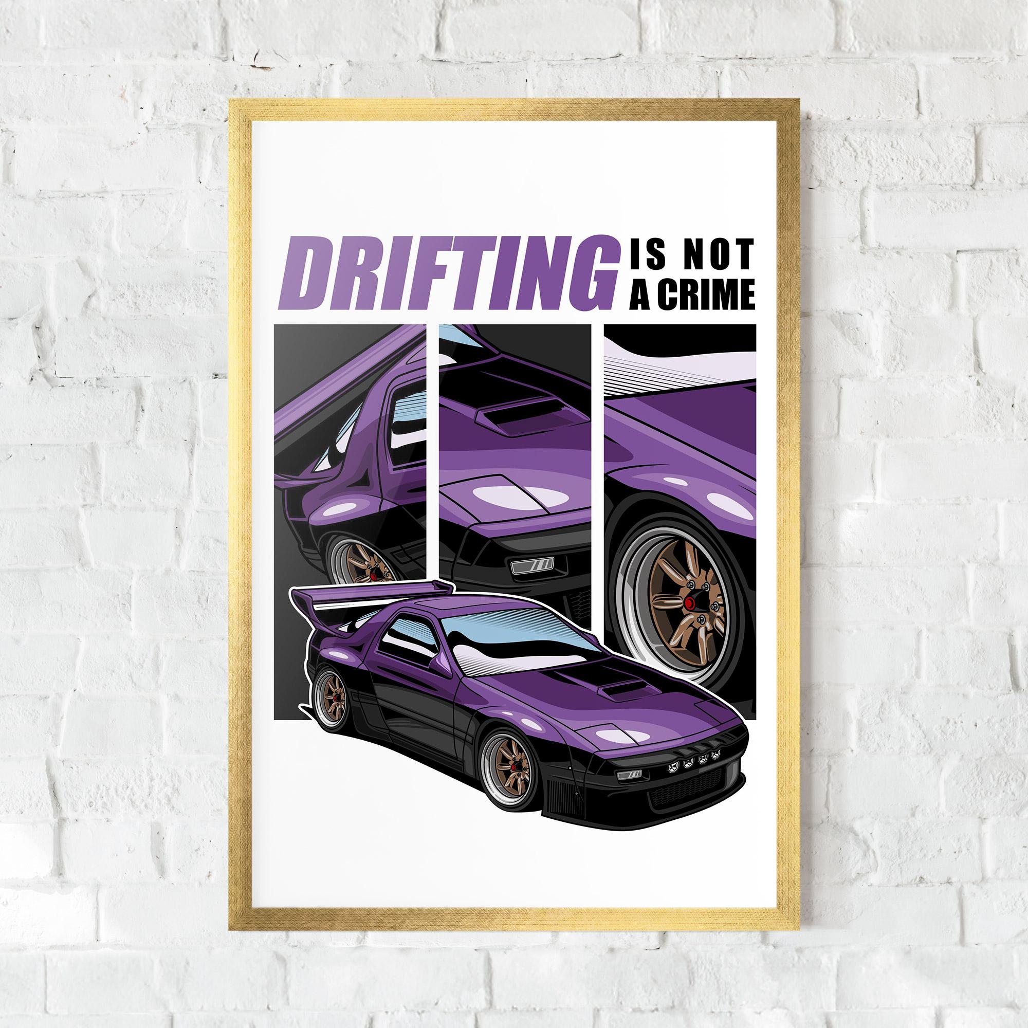 Gerahmte Poster Drift Purple Car mockup 0
