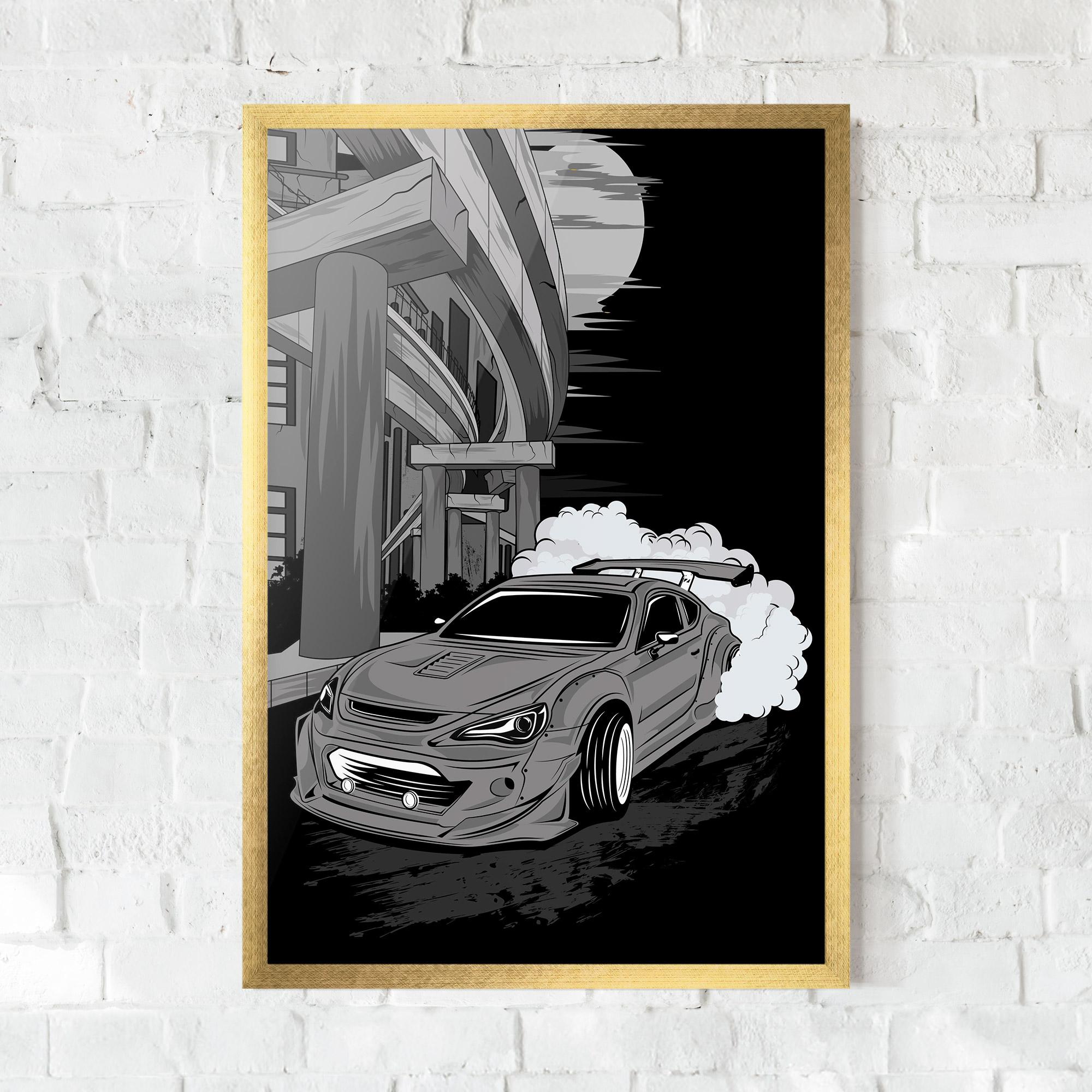 Gerahmte Poster Grey Cool Car mockup 0