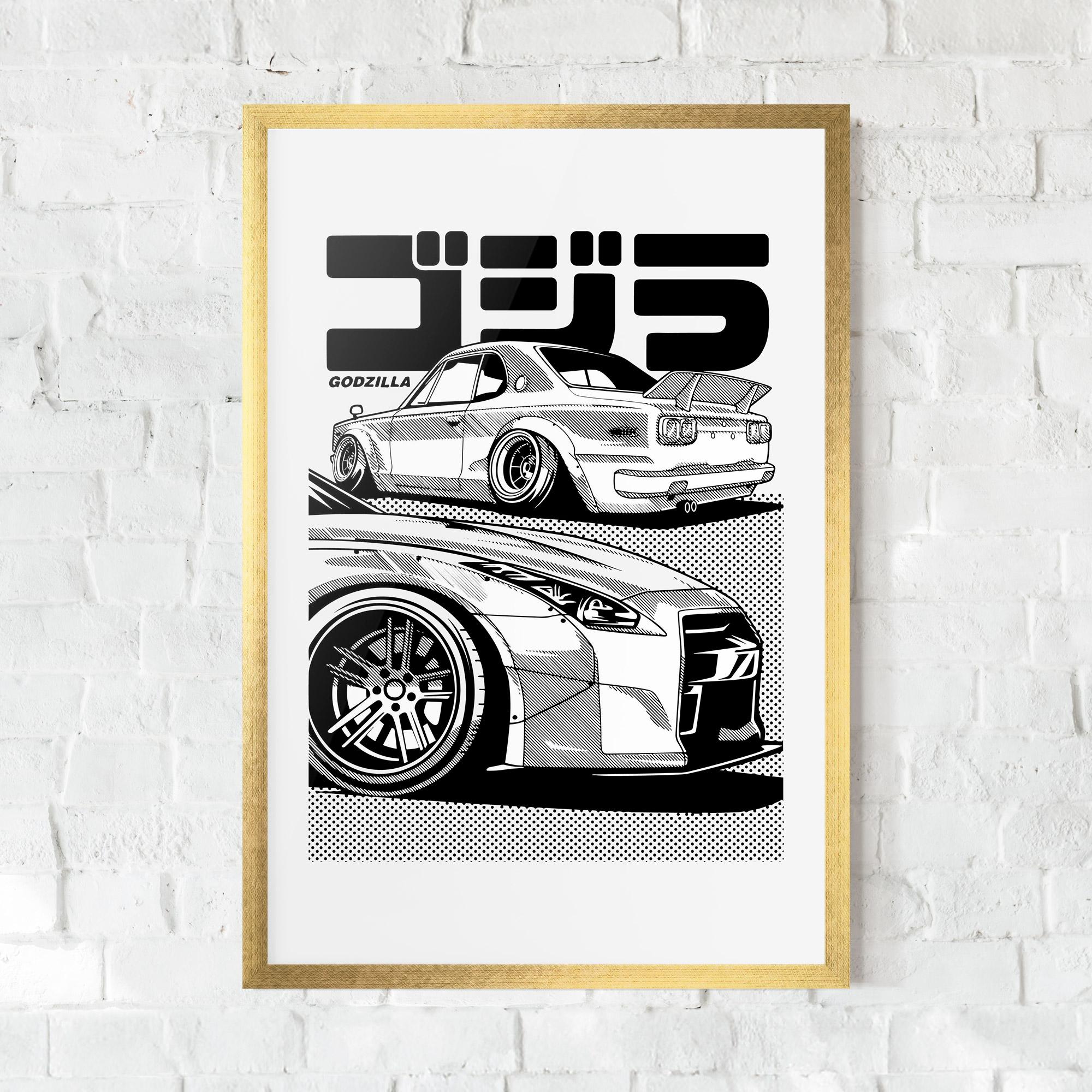 Gerahmte Poster Japanese Car mockup 0