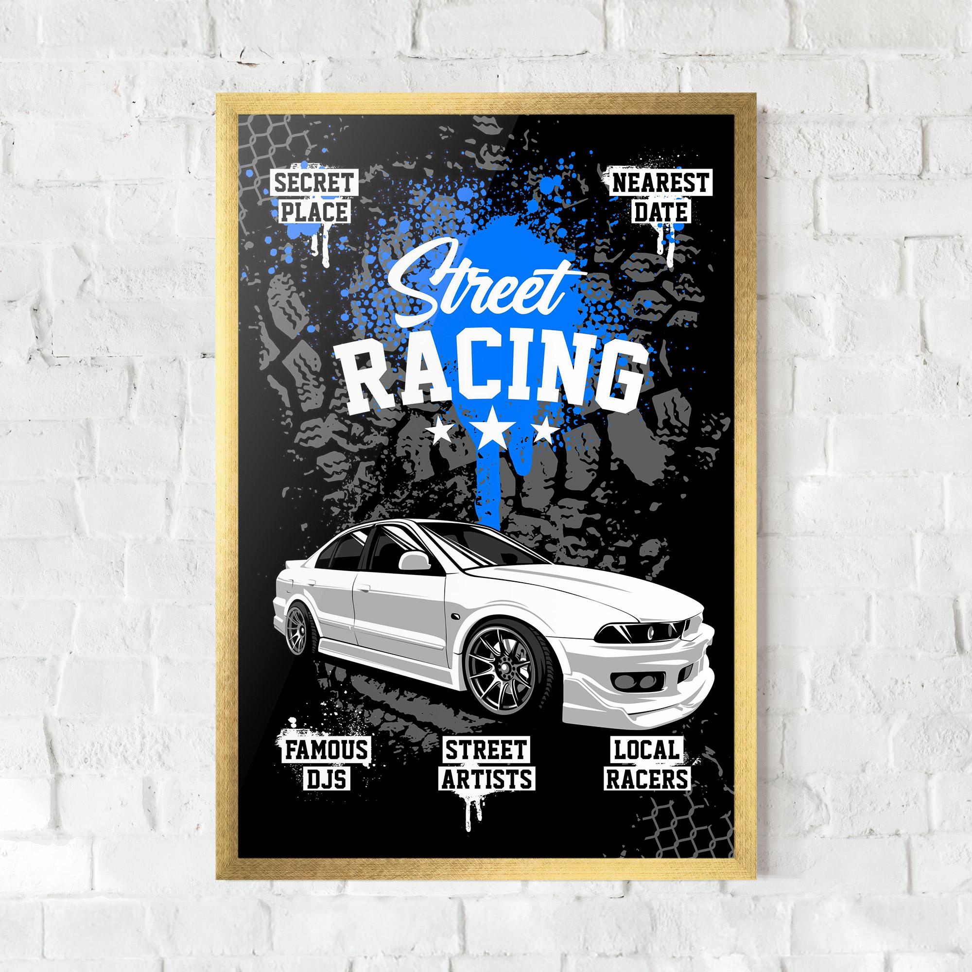 Gerahmte Poster Street Racing Art mockup 0