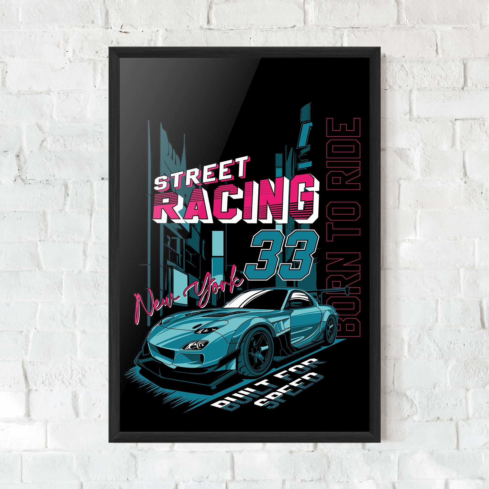Gerahmte Poster Blue Born To Ride mockup 0