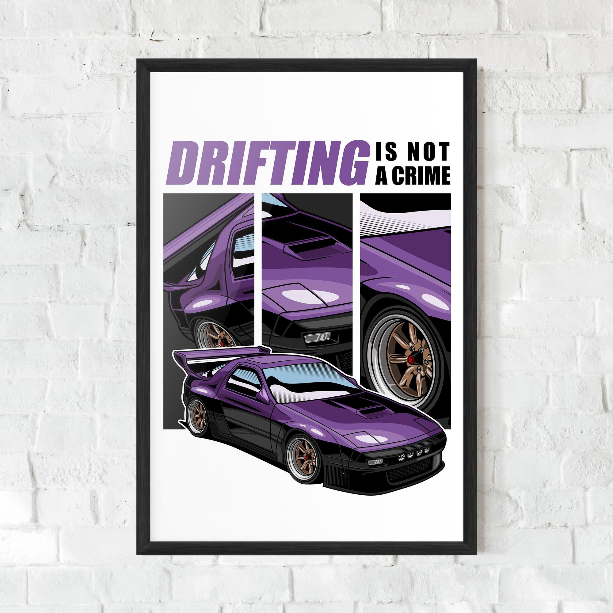 Gerahmte Poster Drift Purple Car mockup 0
