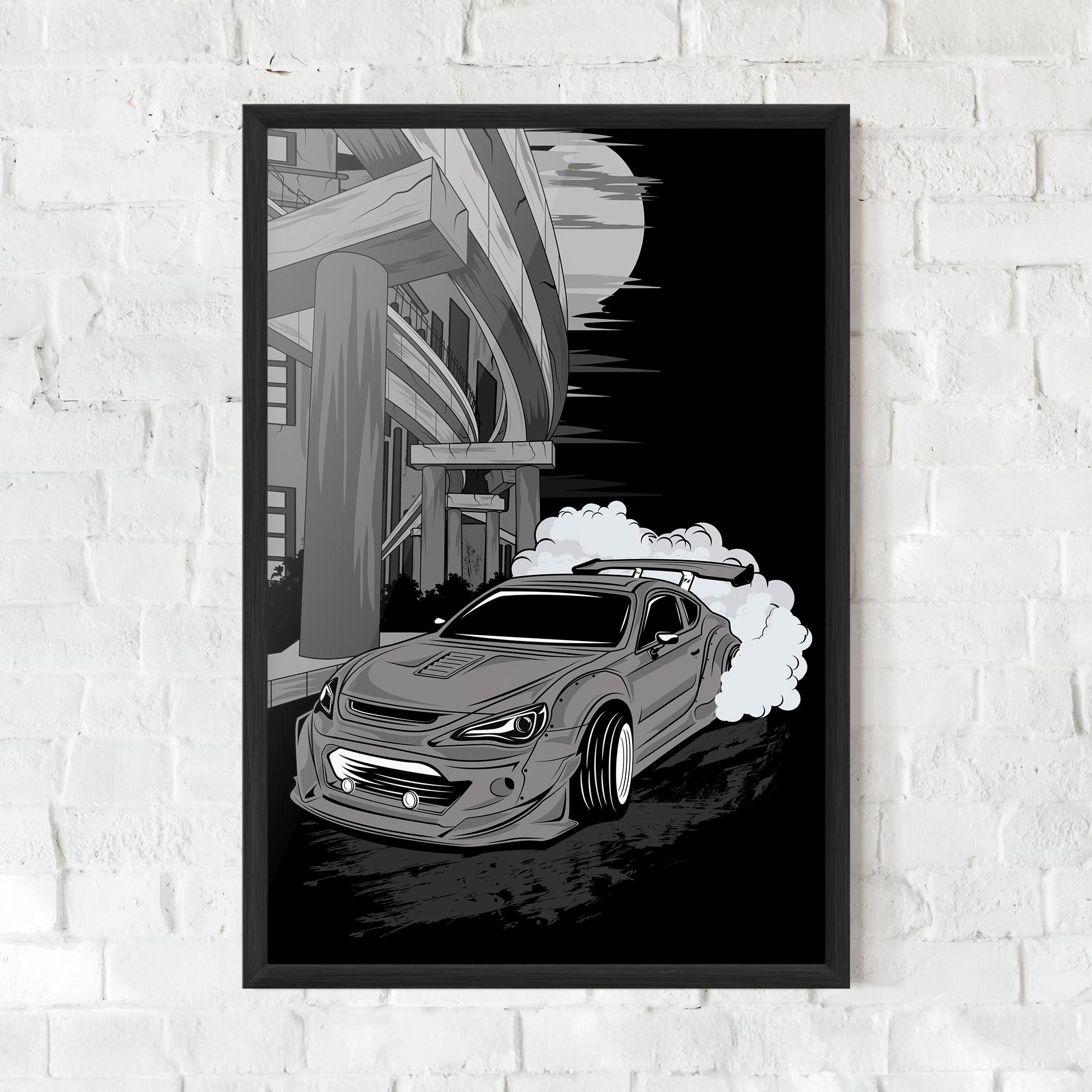 Gerahmte Poster Grey Cool Car mockup 0