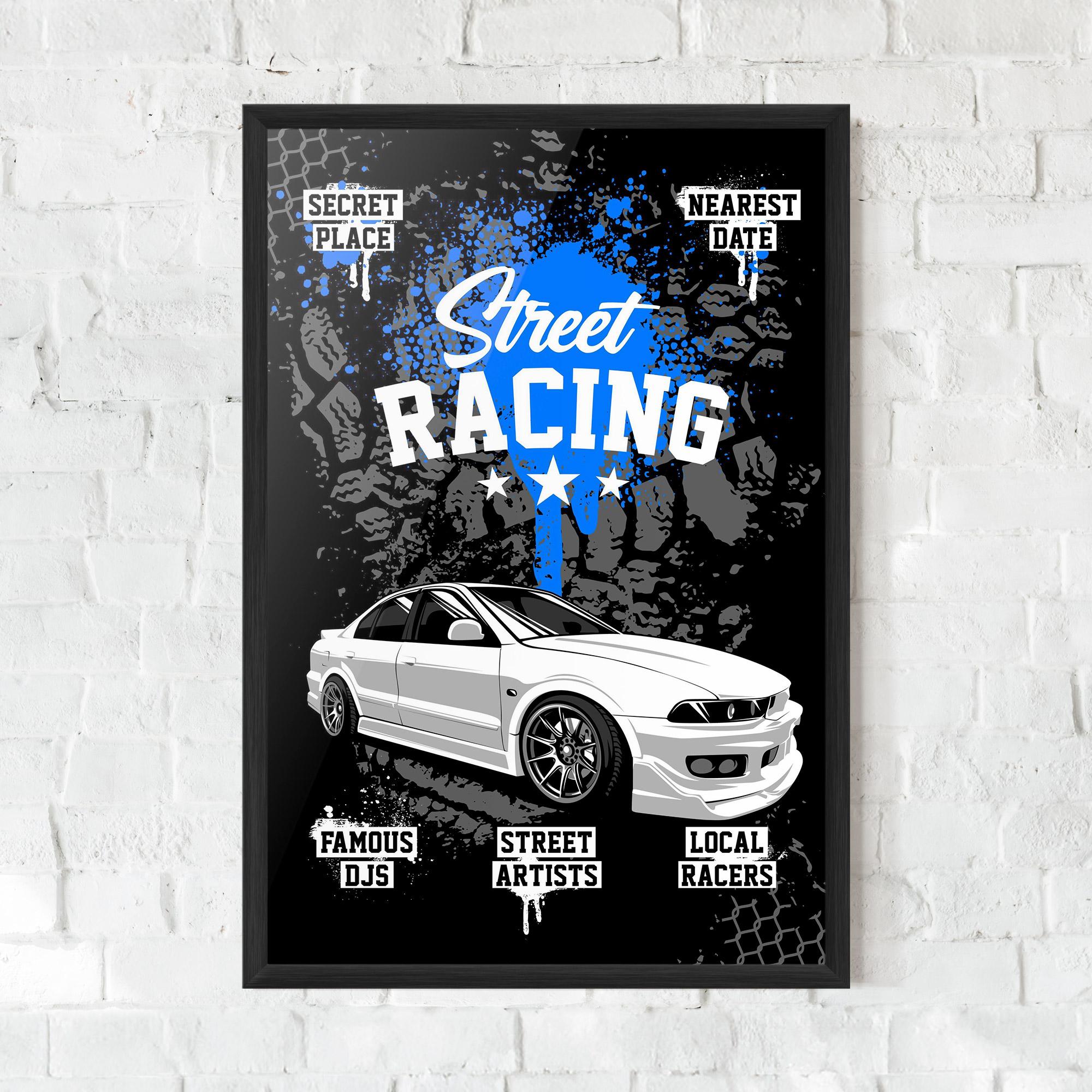 Gerahmte Poster Street Racing Art mockup 0