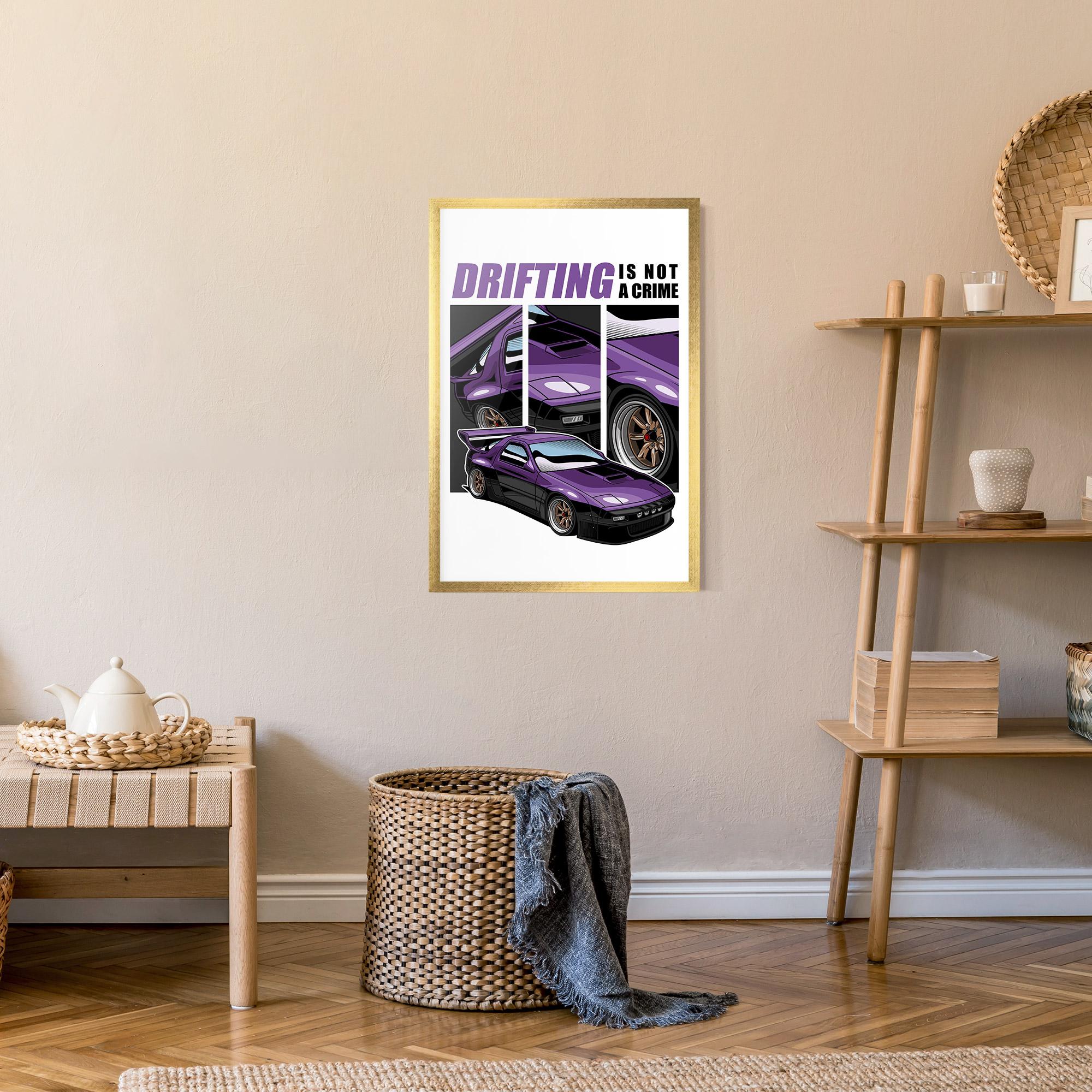 Gerahmte Poster Drift Purple Car mockup 9